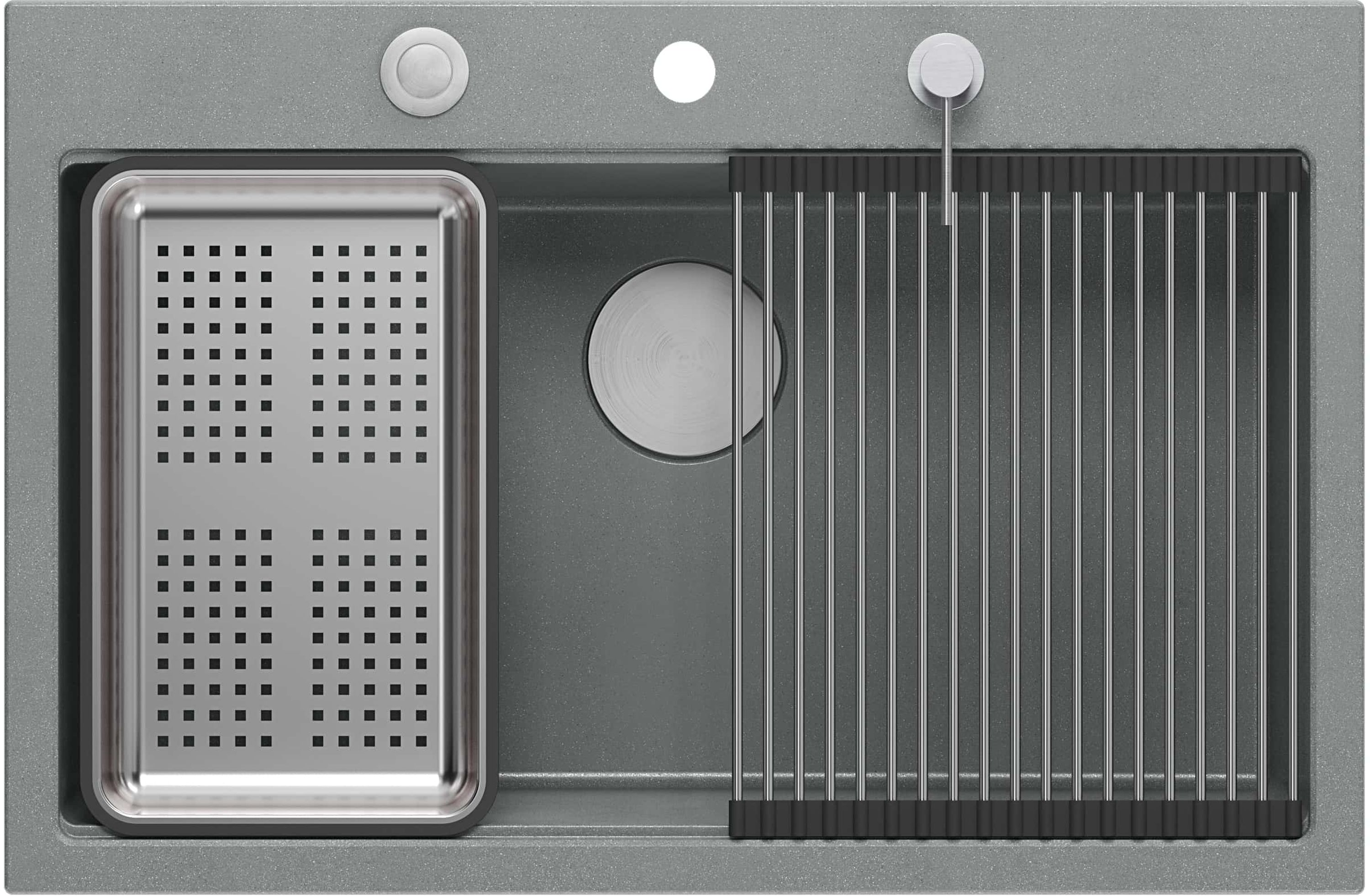 Quadron Marc fregadero graniteq 76x50 cm gris/grafito/ónix HQM7650U5_BS