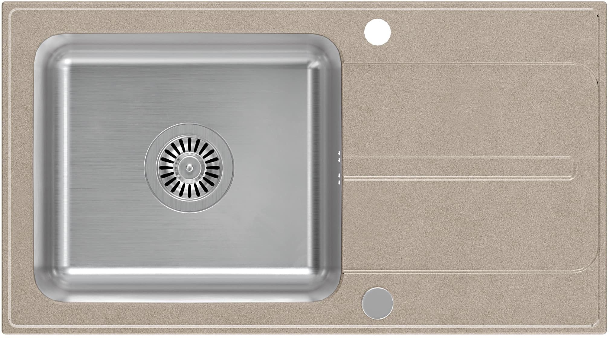 Quadron Ralph fregadero de granito y acero 78x43 cm beige FUS_R7843BE