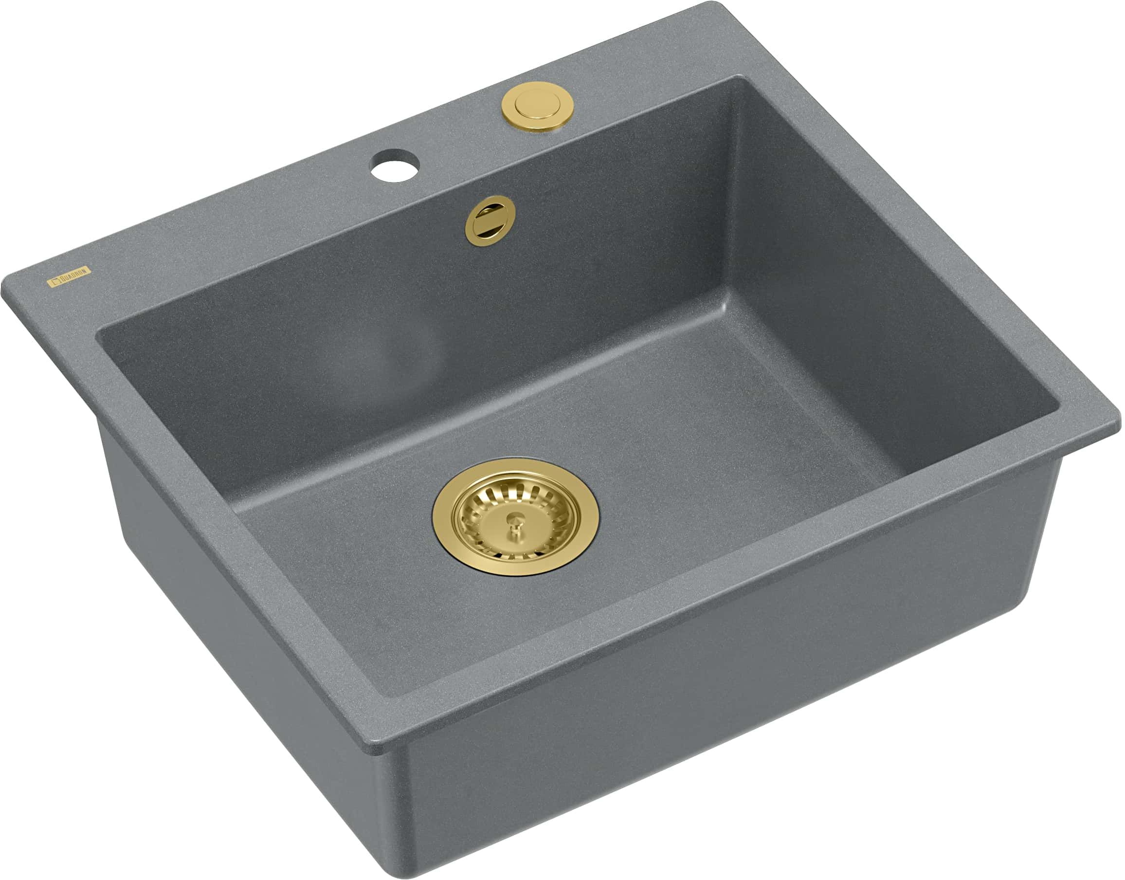 Quadron Morgan fregadero graniteq 57x50 cm gris/grafito/ónix HB8304U5-G1_P2O