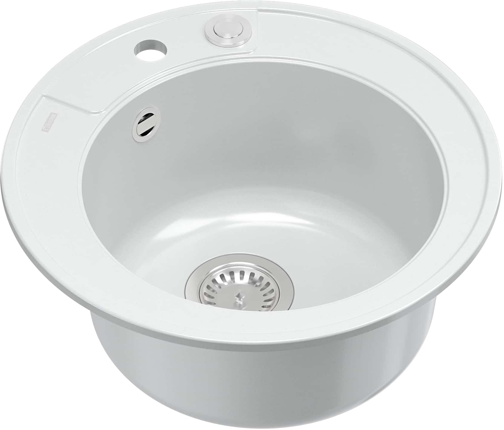 Quadron Morgan fregadero graniteq 51x51 cm blanco HB8301U1-BS_P2O