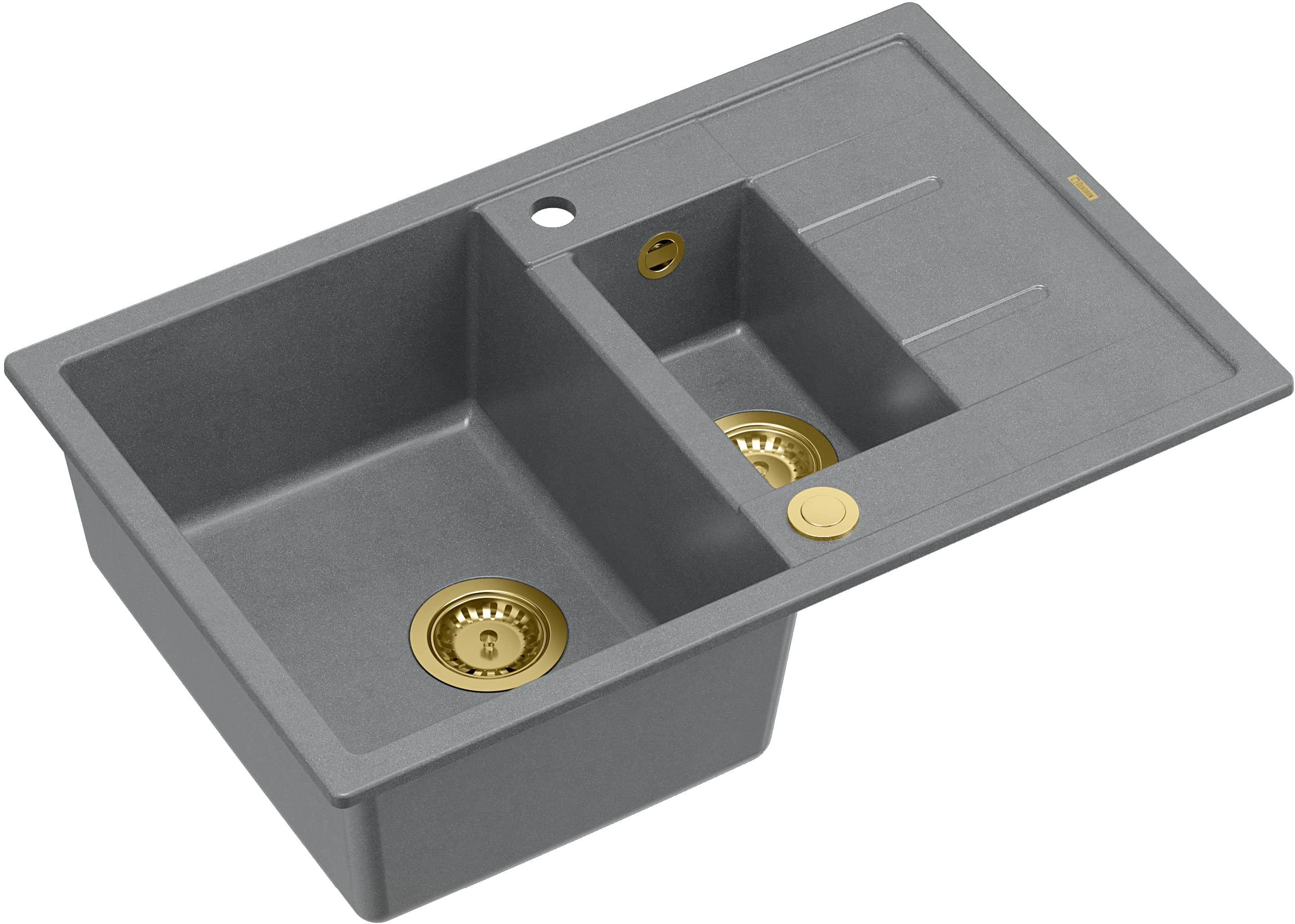Quadron Morgan fregadero graniteq 78x50 cm gris/grafito/ónix HB8224U5-G1_P2O