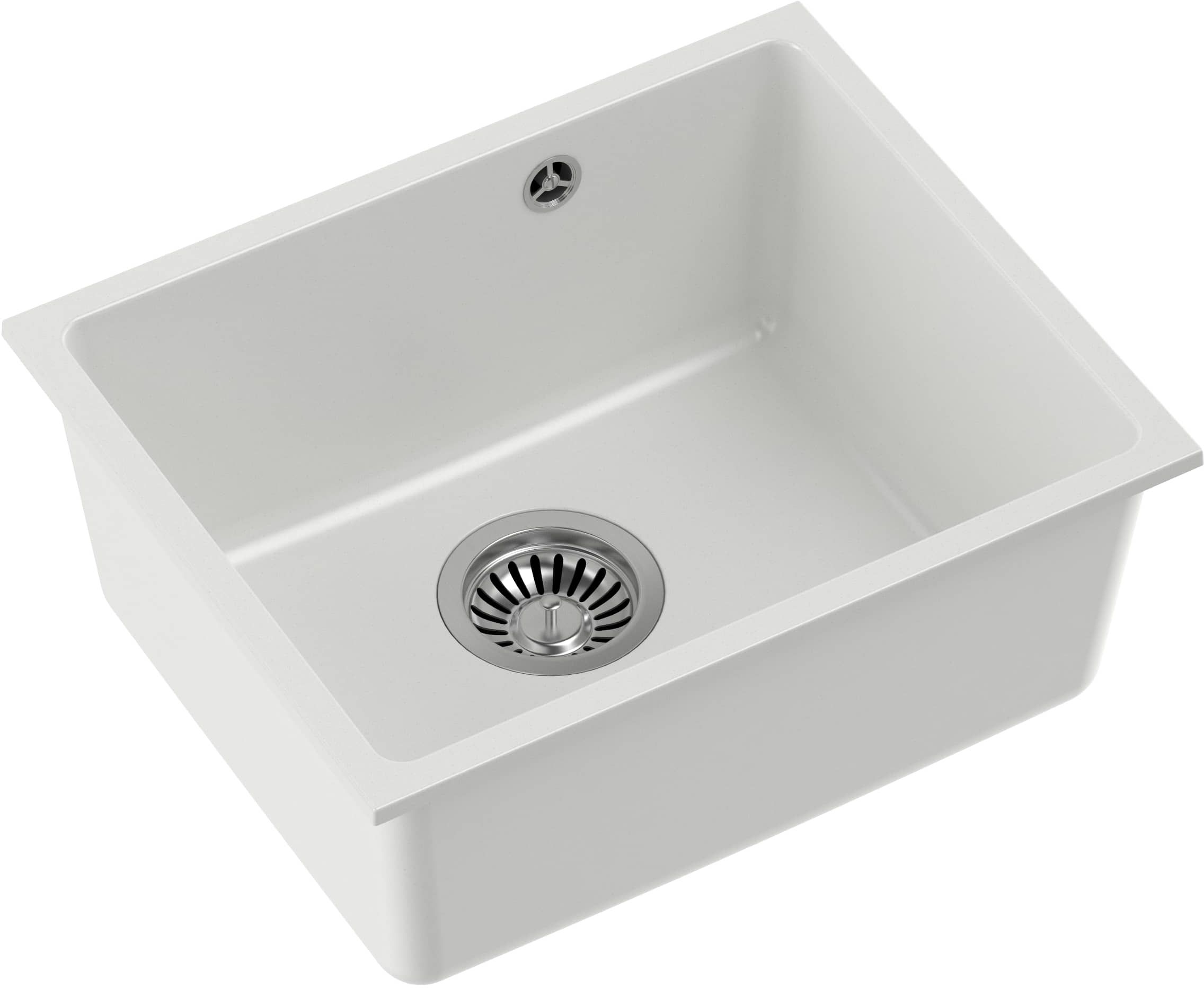 Quadron Alec fregadero de granito 46x37.5 cm blanco HQA4640BIK