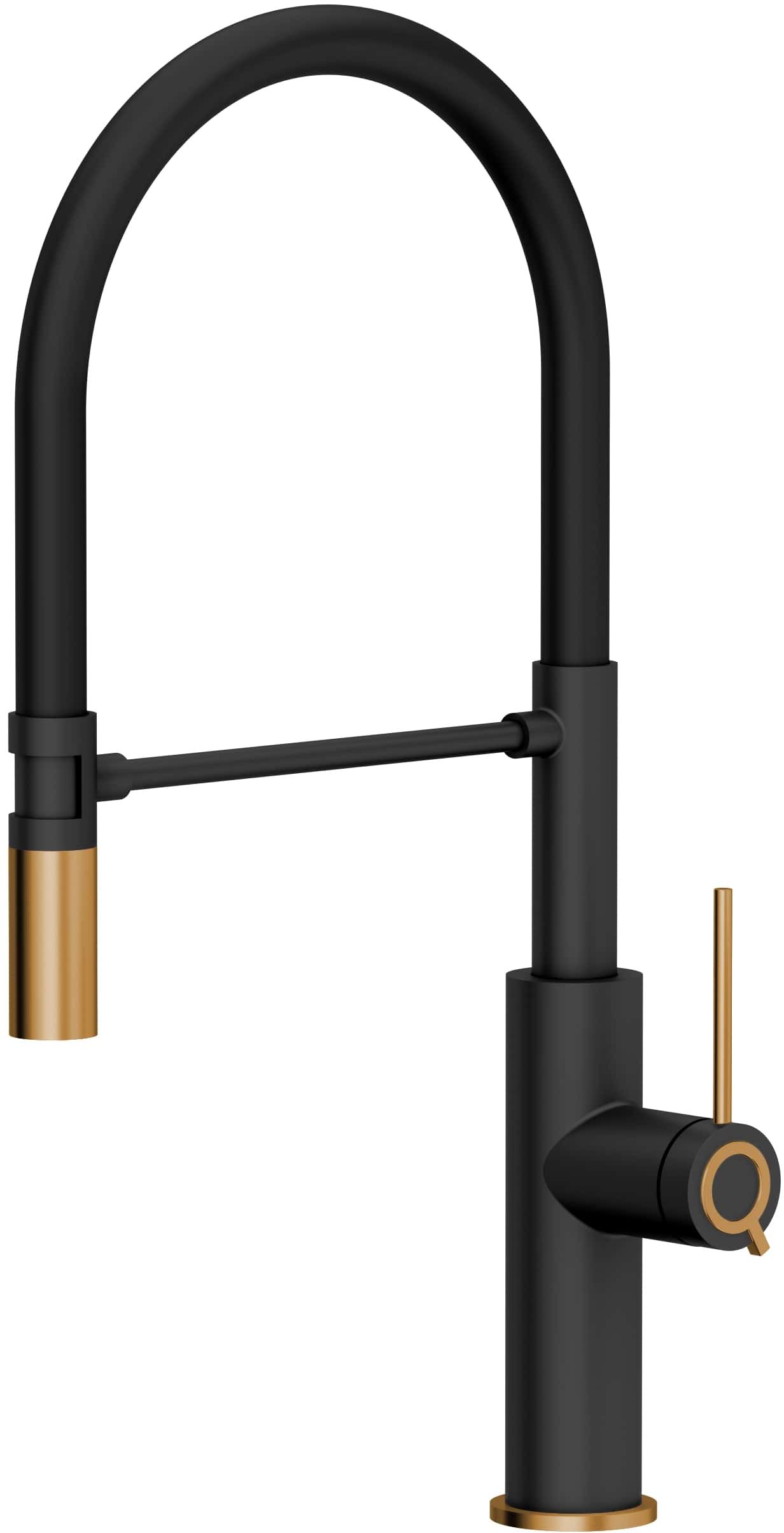 Quadron Gemma grifo de cocina de pie negro-cobre 3623501_BLMPVDC1