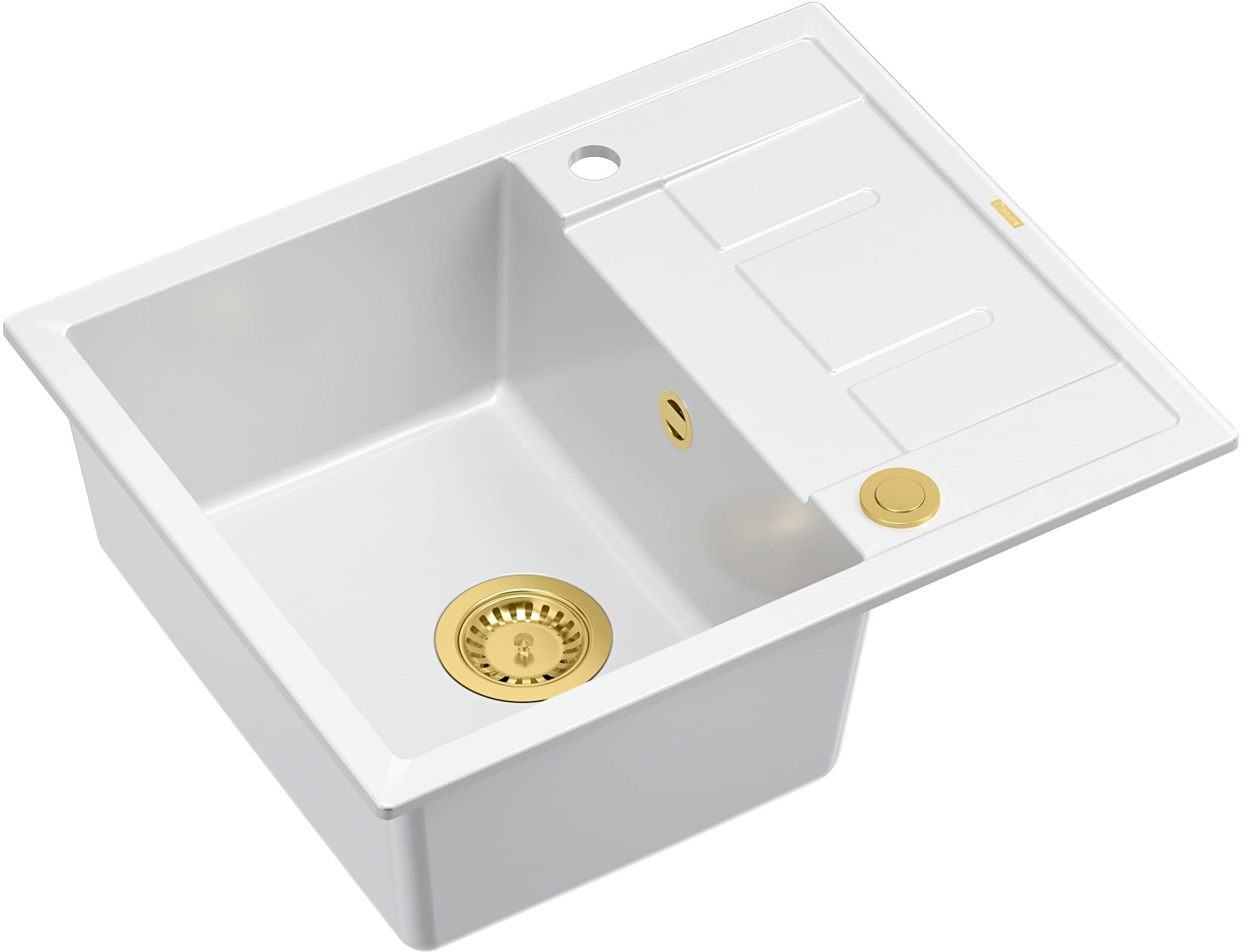 Quadron Morgan fregadero graniteq 62x50 cm blanco HB8210U1-G1_P2O