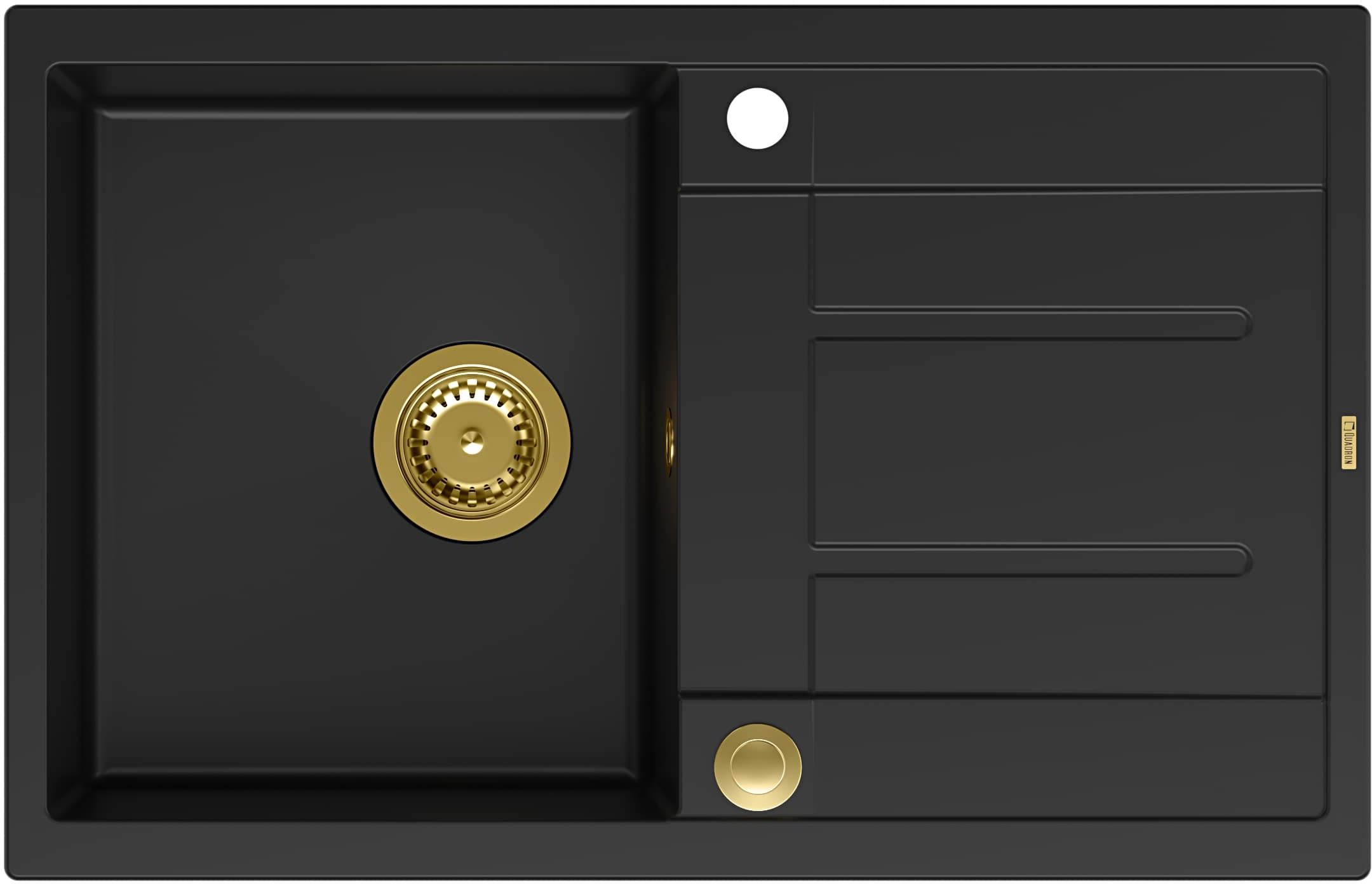 Quadron Morgan fregadero graniteq 78x50 cm negro HB8203U7-G1_P2O