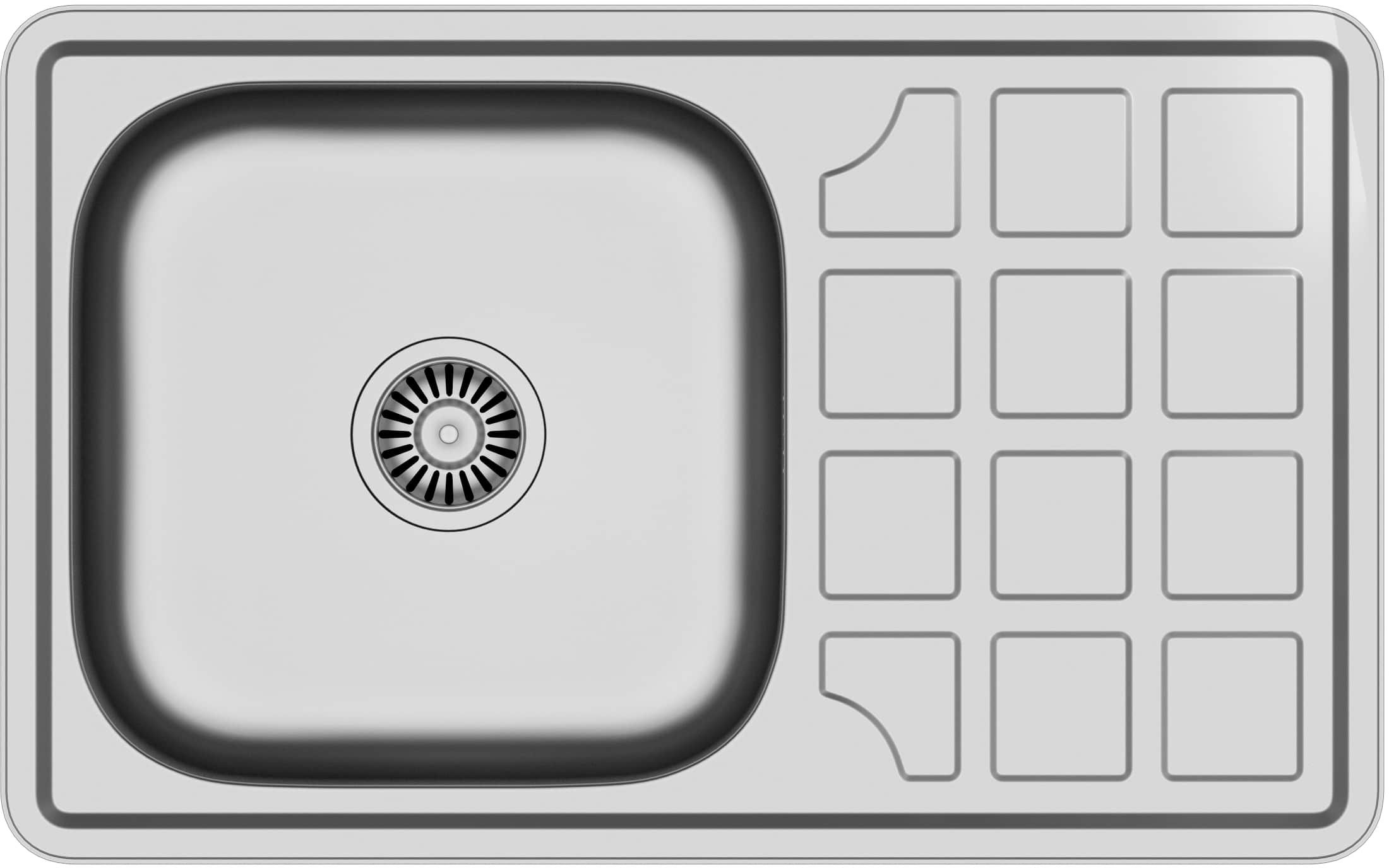 Quadron Louis 111 fregadero de acero con sifón 78x48 cm acero HD111SAT7848