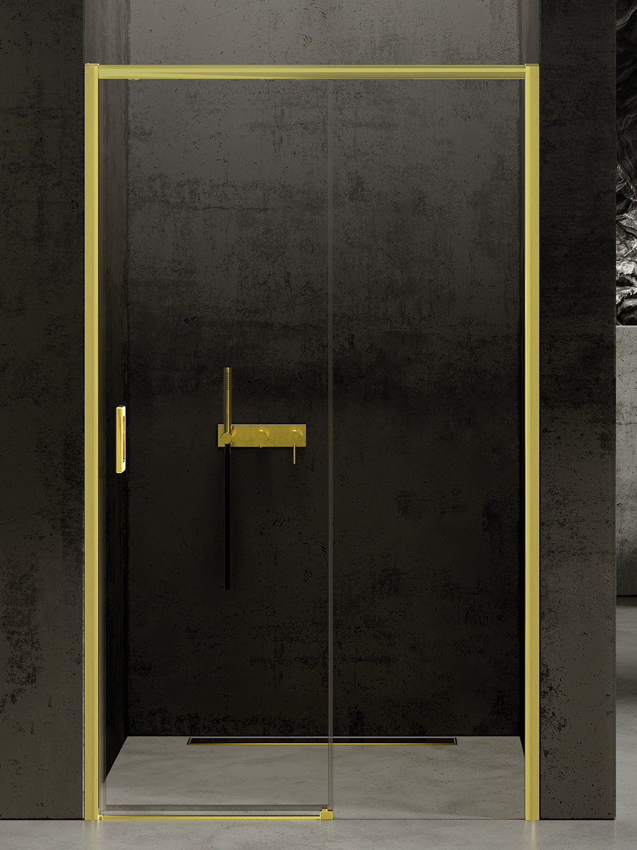 New Trendy Prime Light Gold puerta de ducha 150 cm corredera oro brillante/vidrio transparente D-0431A