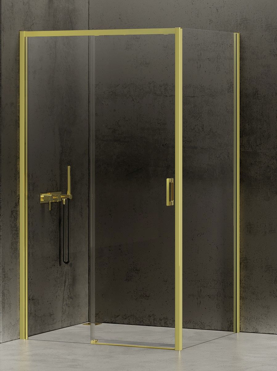 New Trendy Prime Light Gold cabina de ducha 110x80 cm rectangular oro brillo/vidrio transparente D-0422A/D-0223B