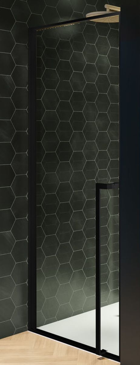 Riho Lucid puerta de ducha 90 cm oscilante negro mate/vidrio transparente G005002121