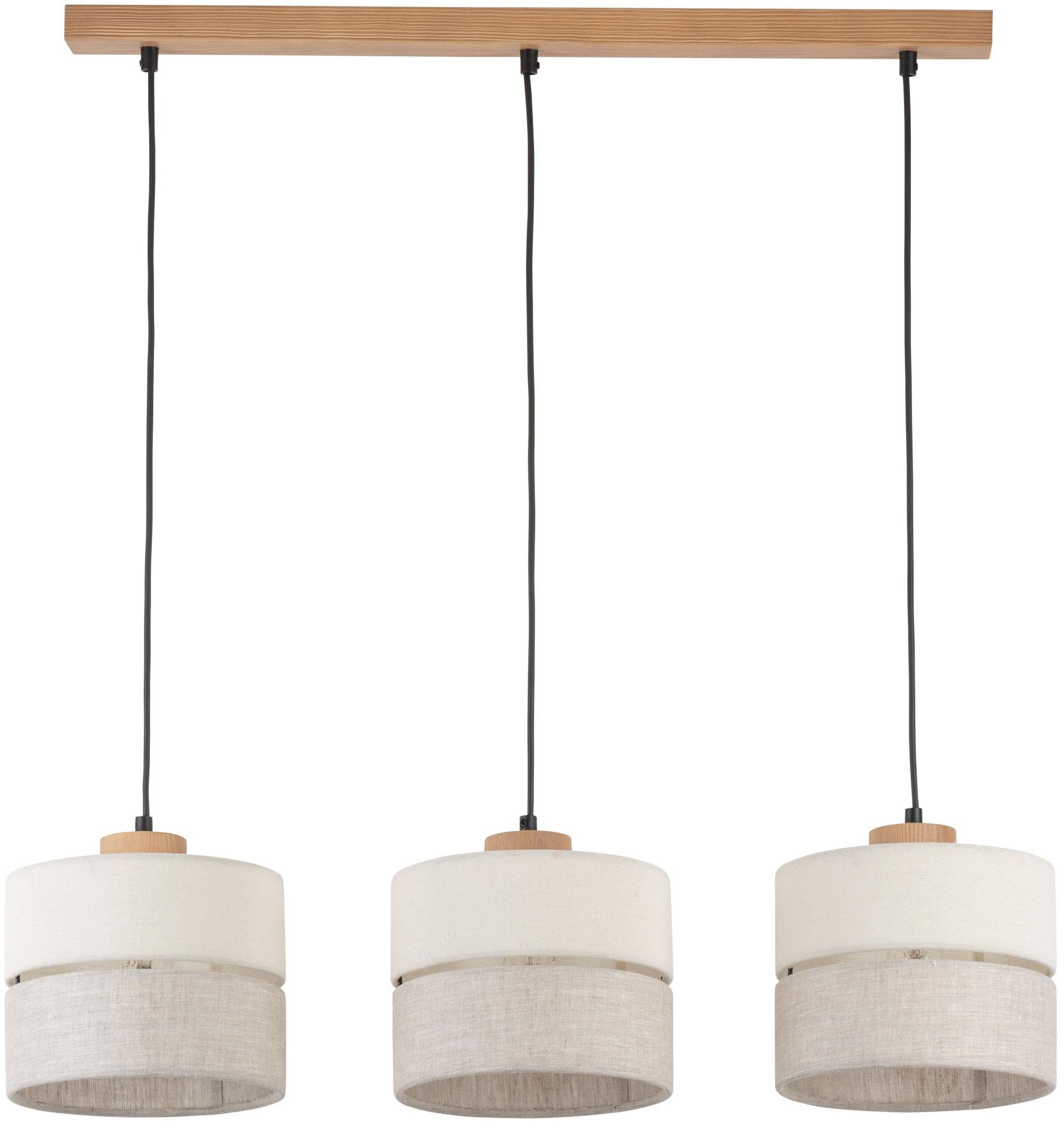 TK Lighting Eco lámpara colgante 3x15 W negro-gris/gris ceniza-madera-beige 5771