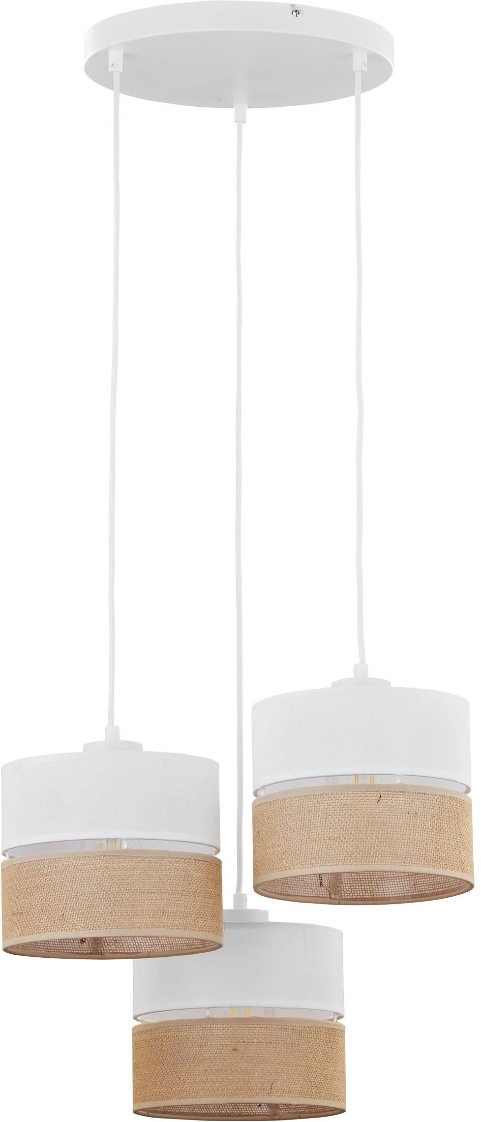 TK Lighting Linobianco lámpara colgante 3x15 W blanco-marrón 6575