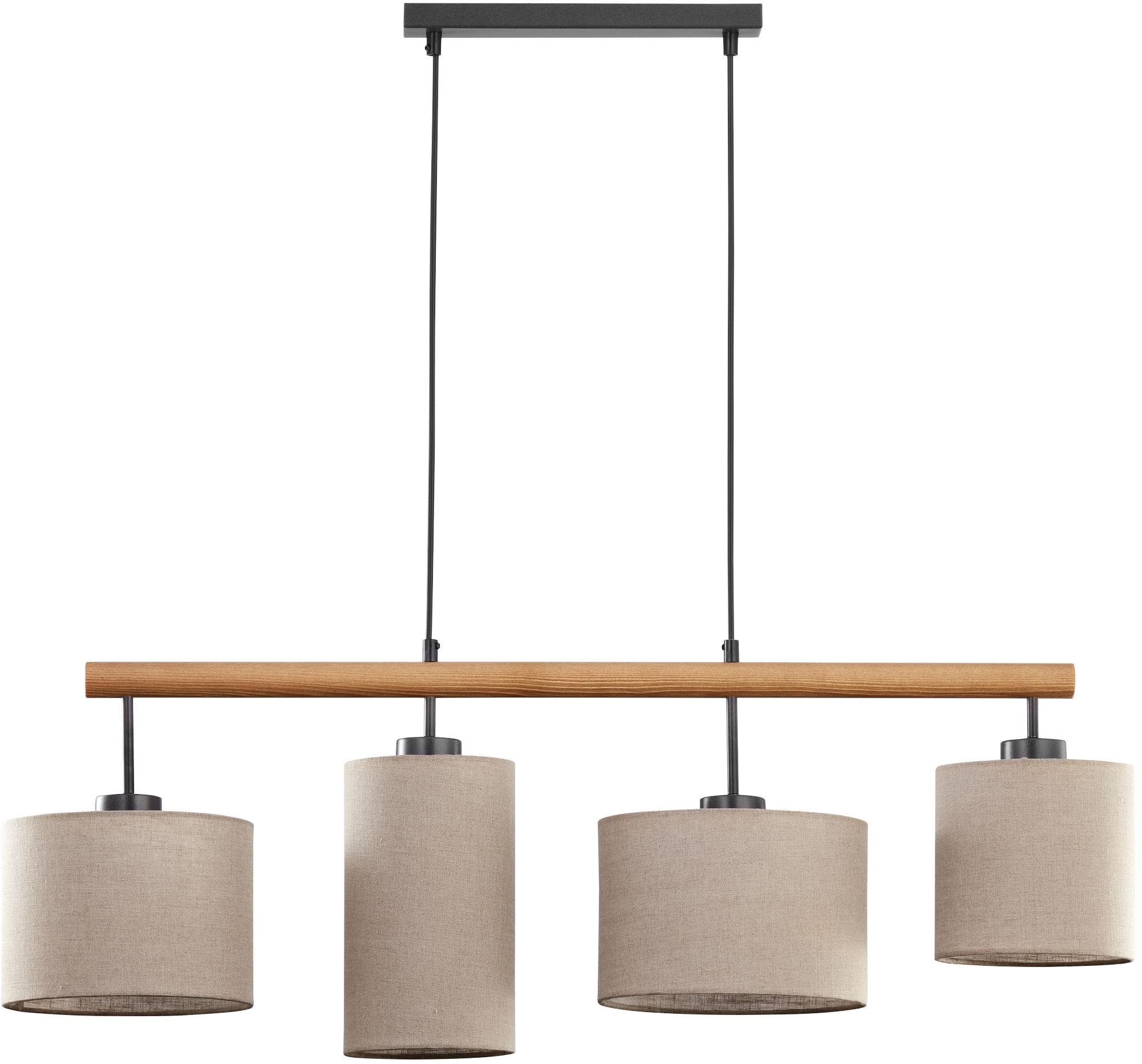 TK Lighting Deva Nature lámpara colgante 4x15 W negro-gris/gris ceniza-madera-beige 6108