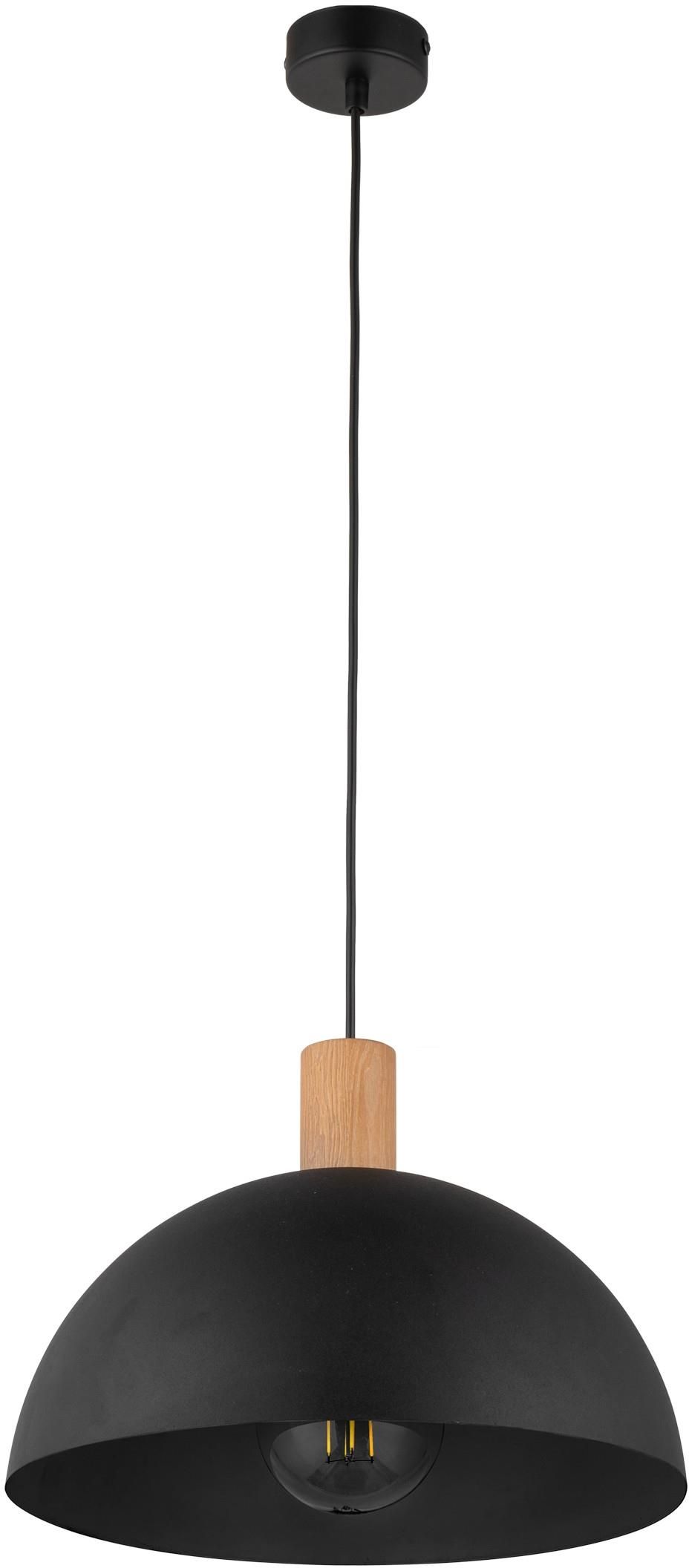 TK Lighting Oslo lámpara colgante 1x15 W negro-madera 4852