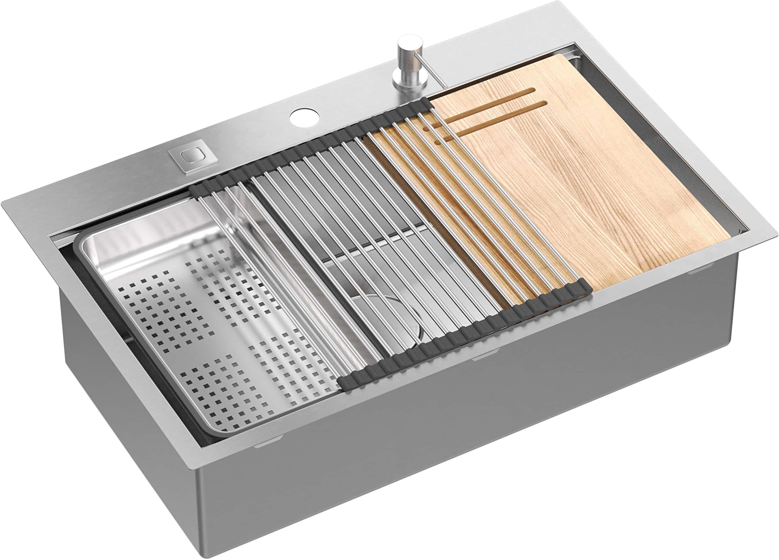 Quadron Burt fregadero de acero con sifón 76x49 cm acero MF76050BS