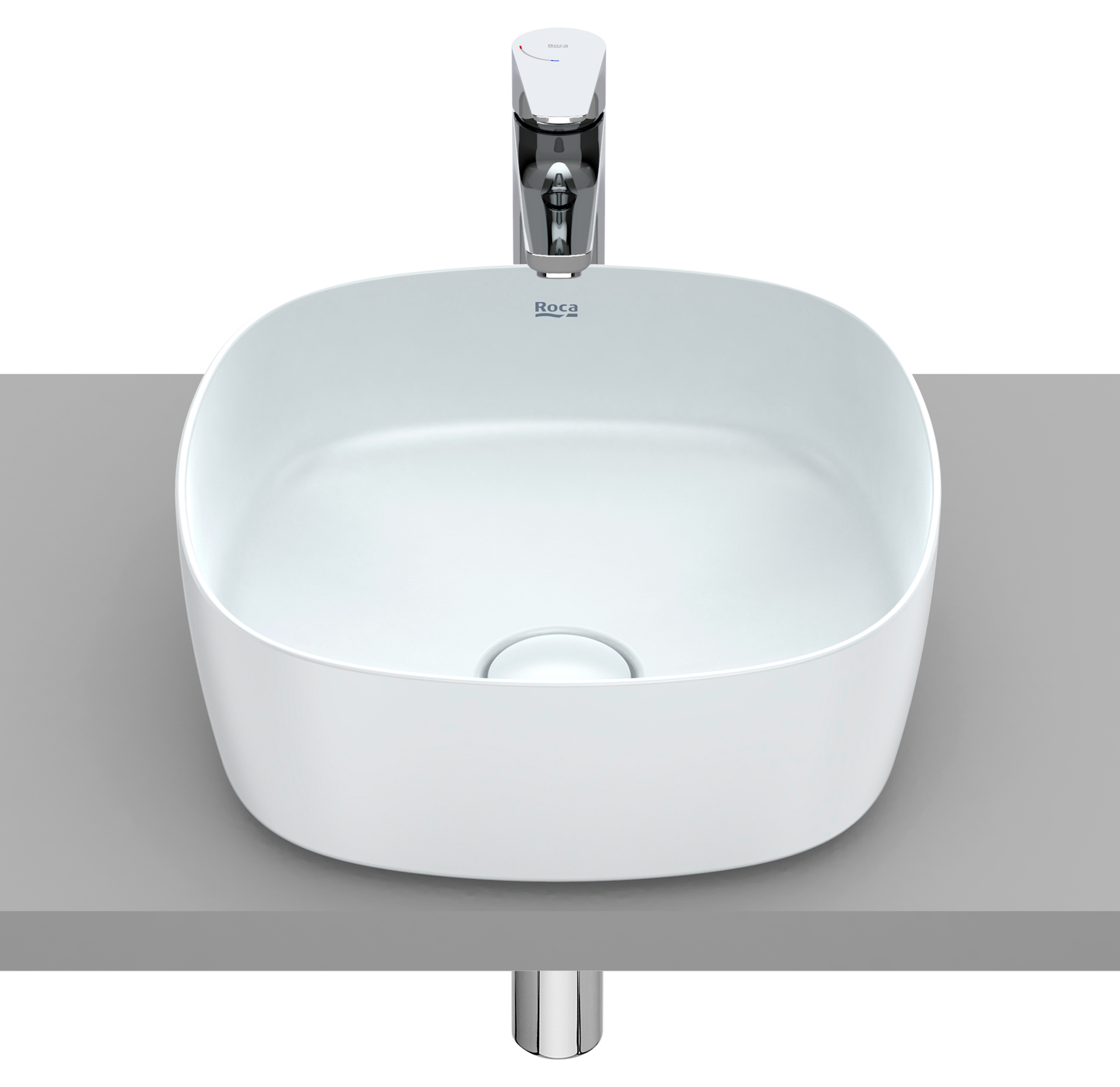 Roca Inspira lavabo 37x37 cm cuadrada sobre encimera A327502630