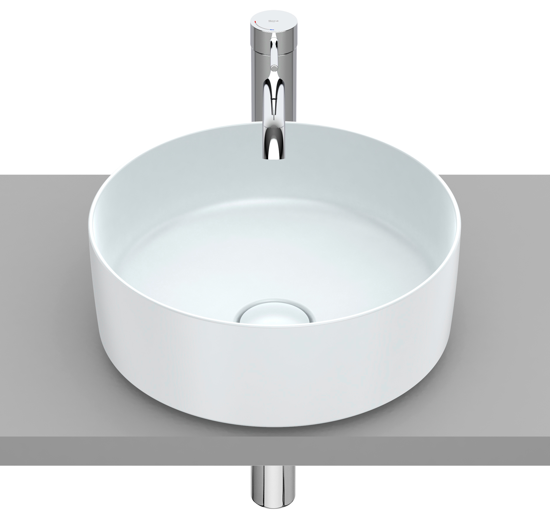Roca Inspira lavabo 37x37 cm circular sobre encimera A327523630
