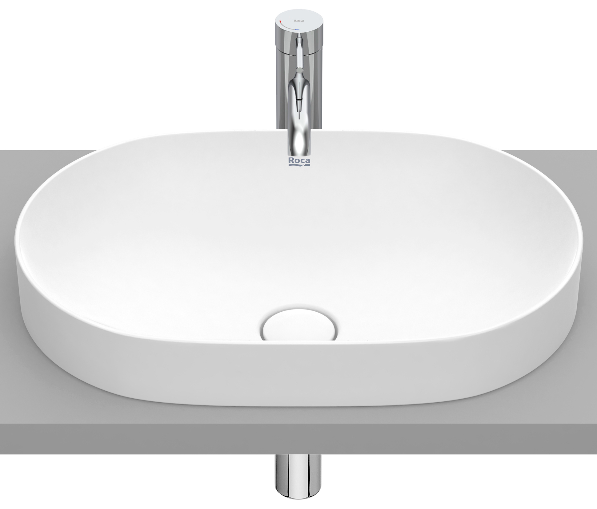 Roca Inspira lavabo 55x37 cm oval empotrado blanco mate A327527620