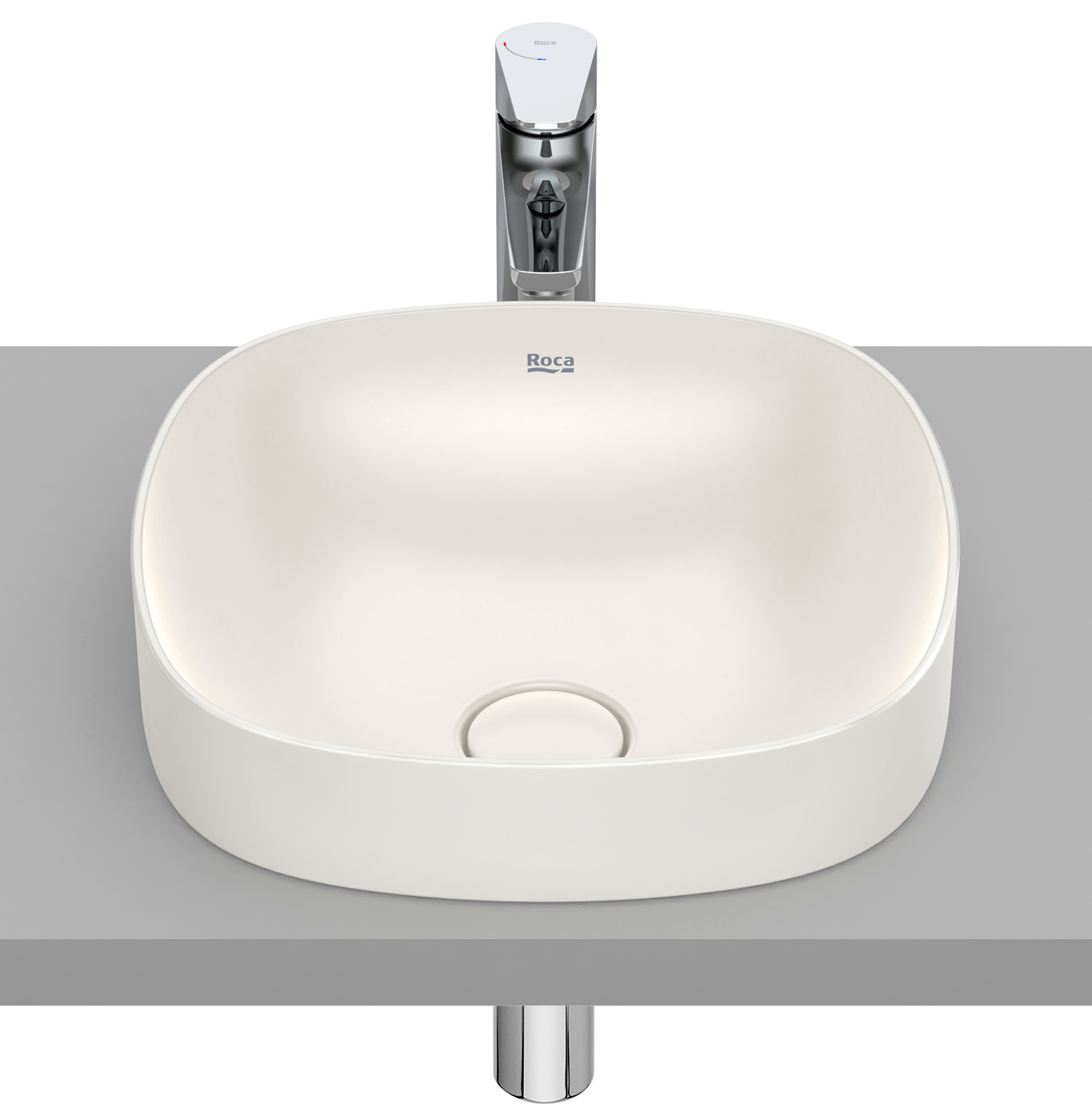 Roca Inspira lavabo 37x37 cm cuadrada empotrado marrón/beige A32750R650