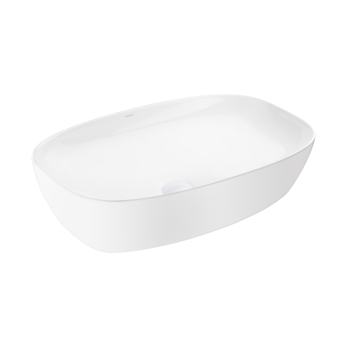 Ksuro 103 lavabo 60x38 cm rectangular sobre encimera blanco 20009000
