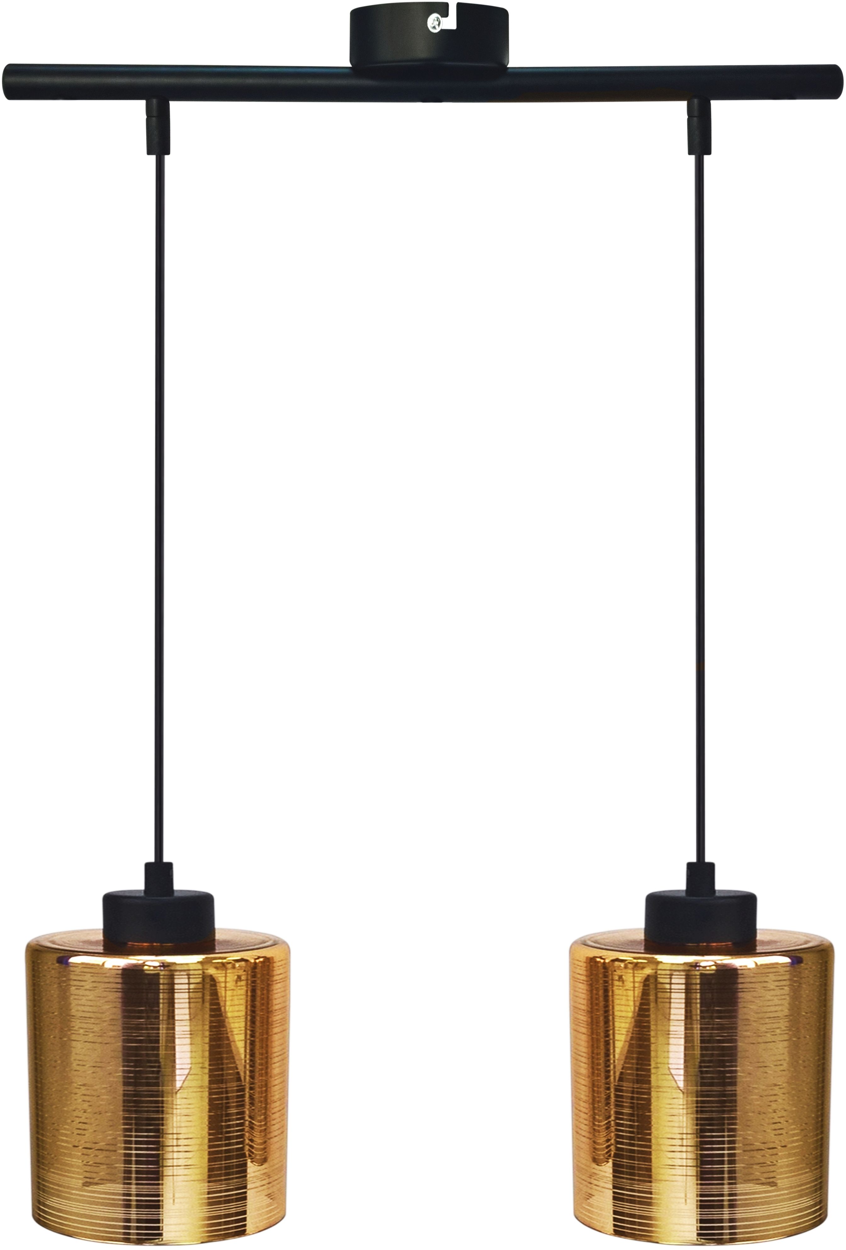 Candellux Cox lámpara colgante 2x60 W negro-oro 32-59352