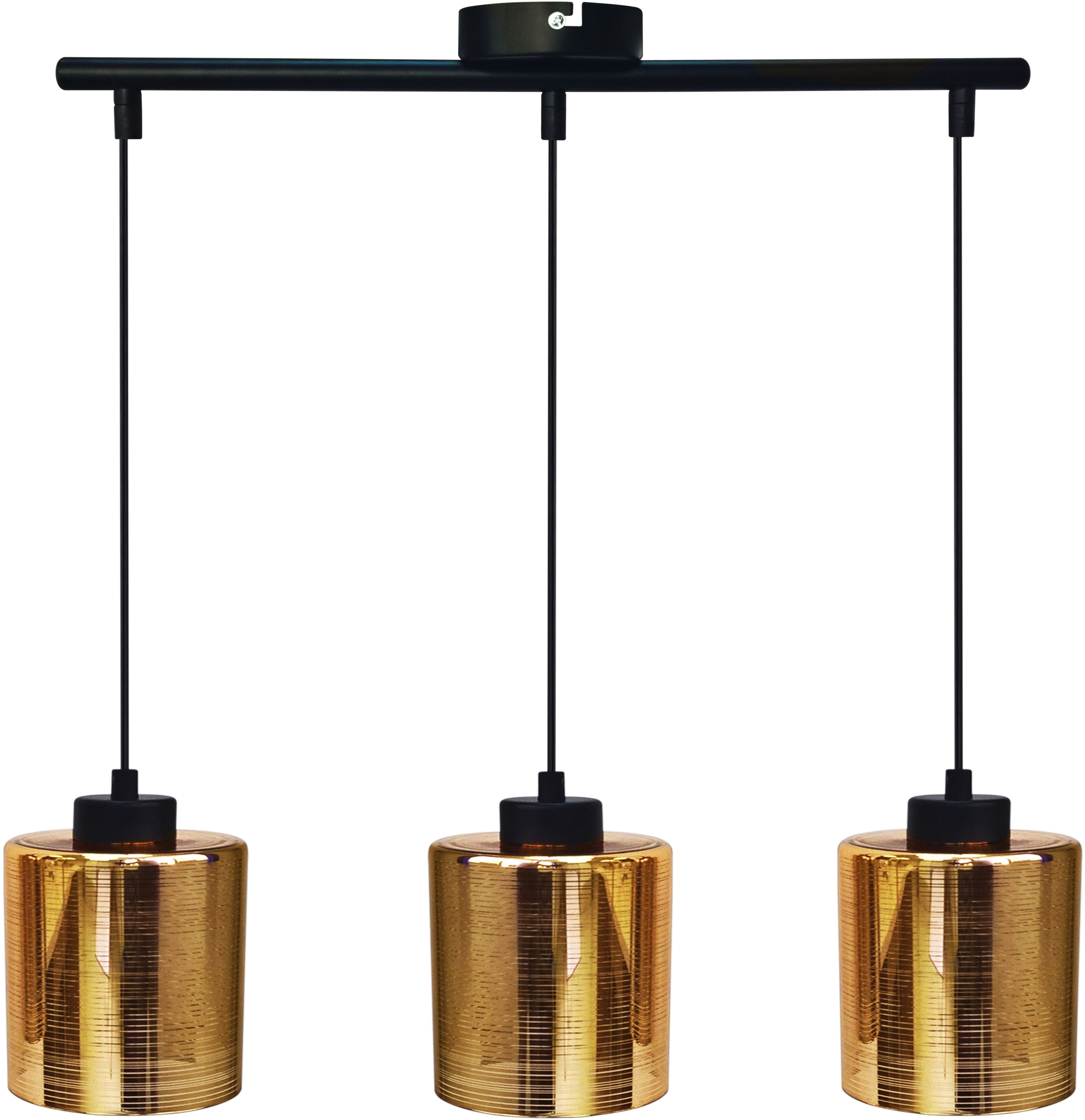 Candellux Cox lámpara colgante 3x60 W negro-oro 33-59369