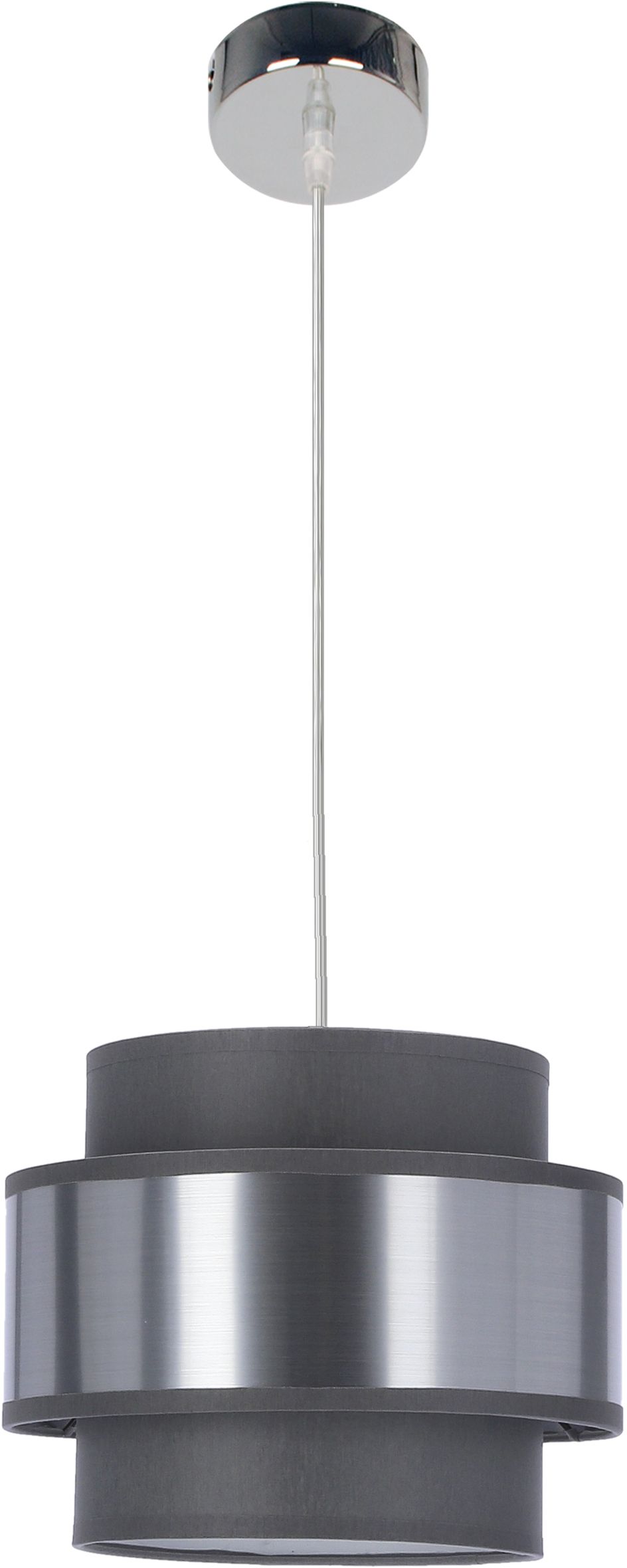 Candellux Hare lámpara colgante 1x60 W cromo-gris/gris ceniza-plata 31-18472