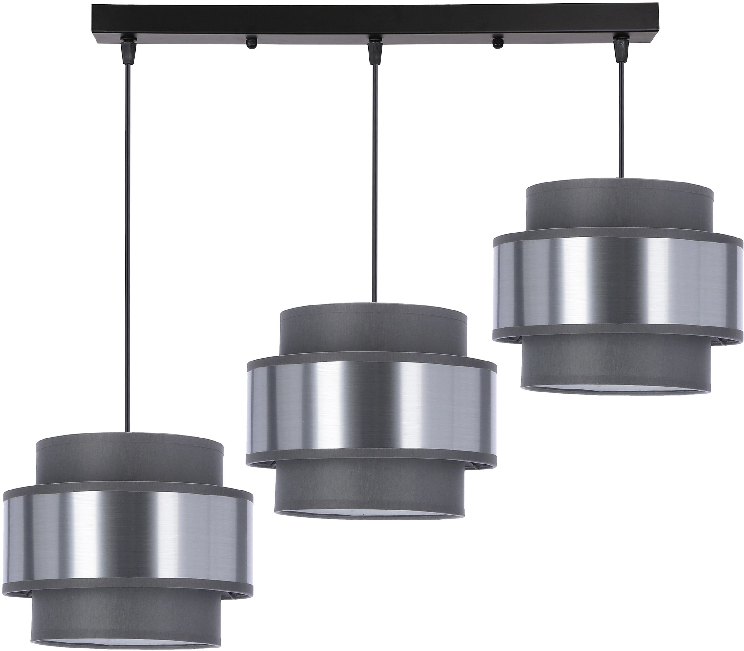 Candellux Hare lámpara colgante 3x60 W cromo-gris/gris ceniza-plata 33-18502