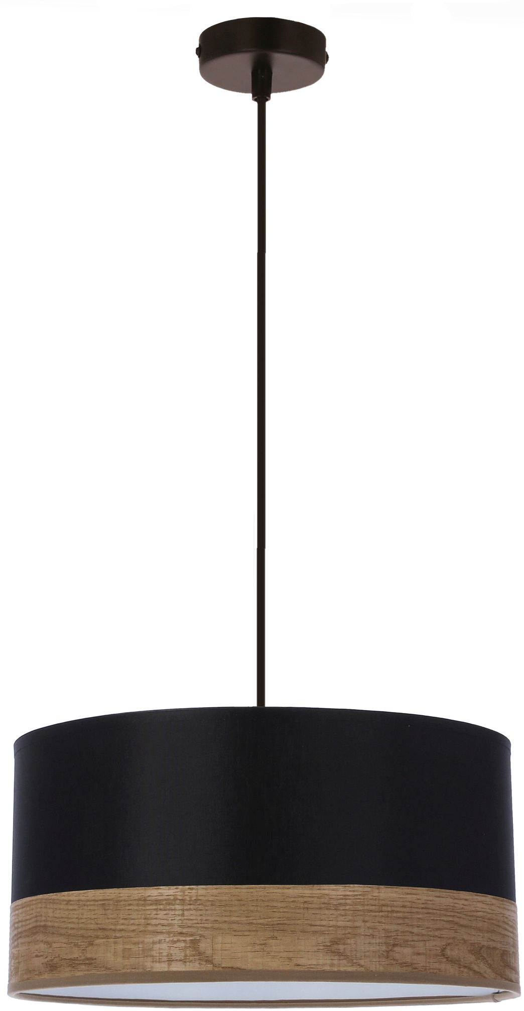 Candellux Porto lámpara colgante 1x60 W negro-madera-marrón 31-17598