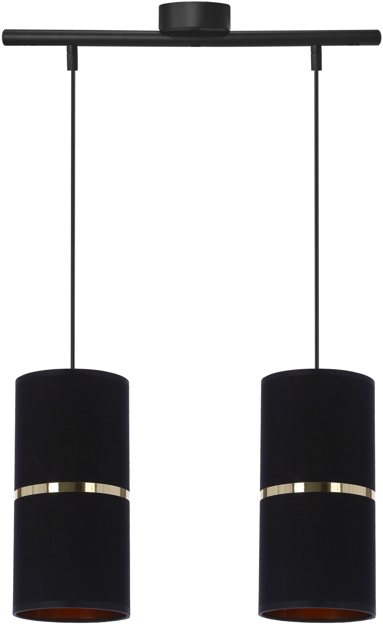 Candellux Gina lámpara colgante 2x60 W negro-oro 32-19776