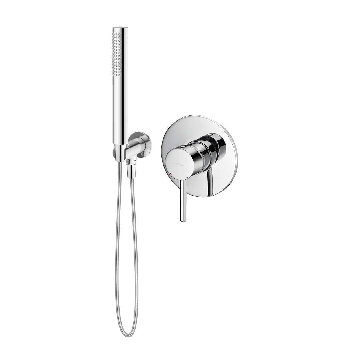 Conjunto grifo para ducha Oltens Molle 33100100, alcachofa de ducha Oltens Ume 37102100, 39304100, 37200100