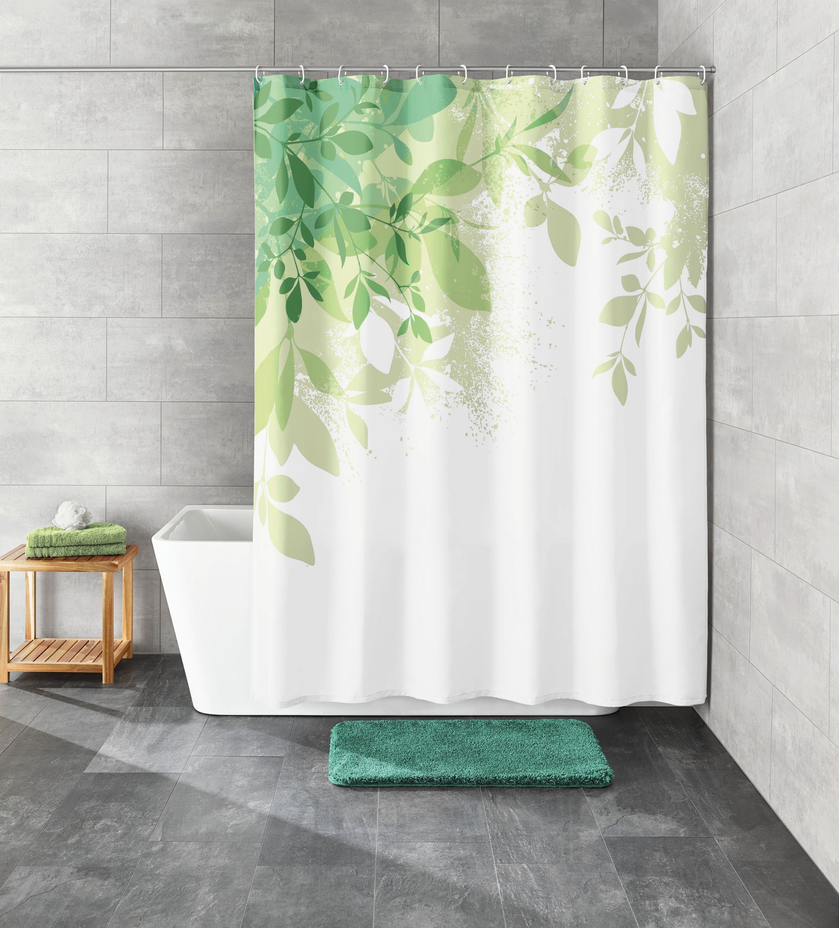 Kleine Wolke Floresta cortina de ducha 200x180 cm blanco-verde 5912600305