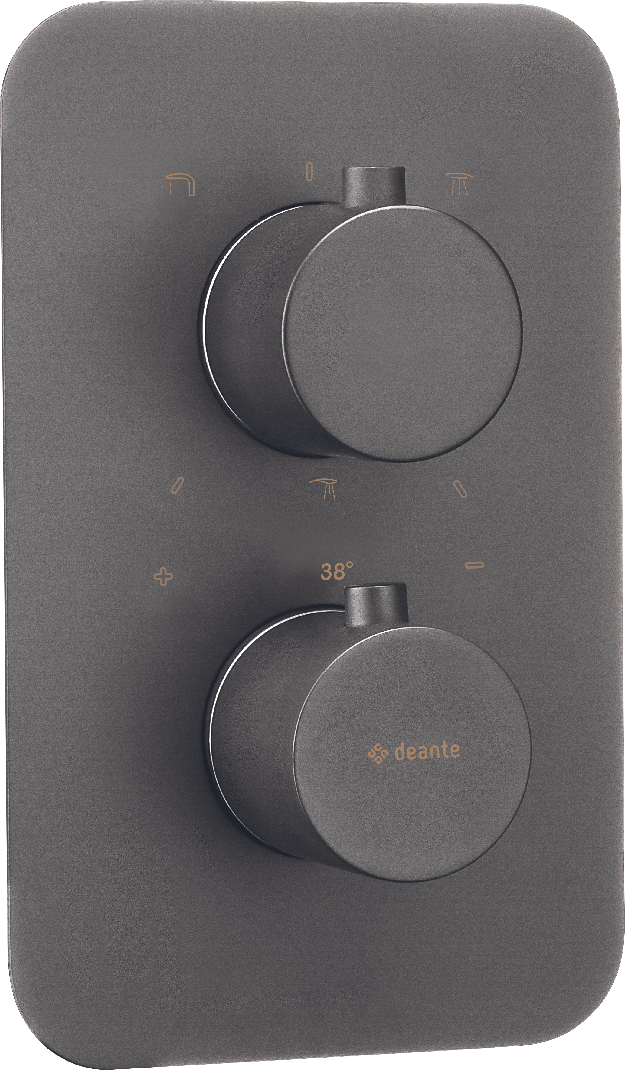 Deante Box grifo de bañera y ducha empotrado con termostato grafito BXY_DEBT