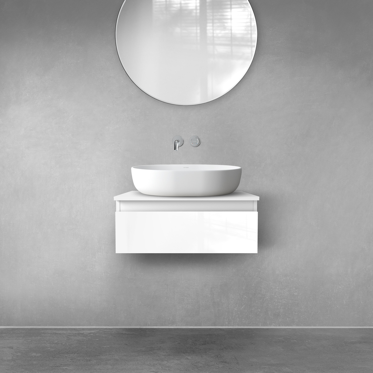 Oltens Vernal armario 60x45.6x23.6 cm suspendido, para lavabo blanco 60009000