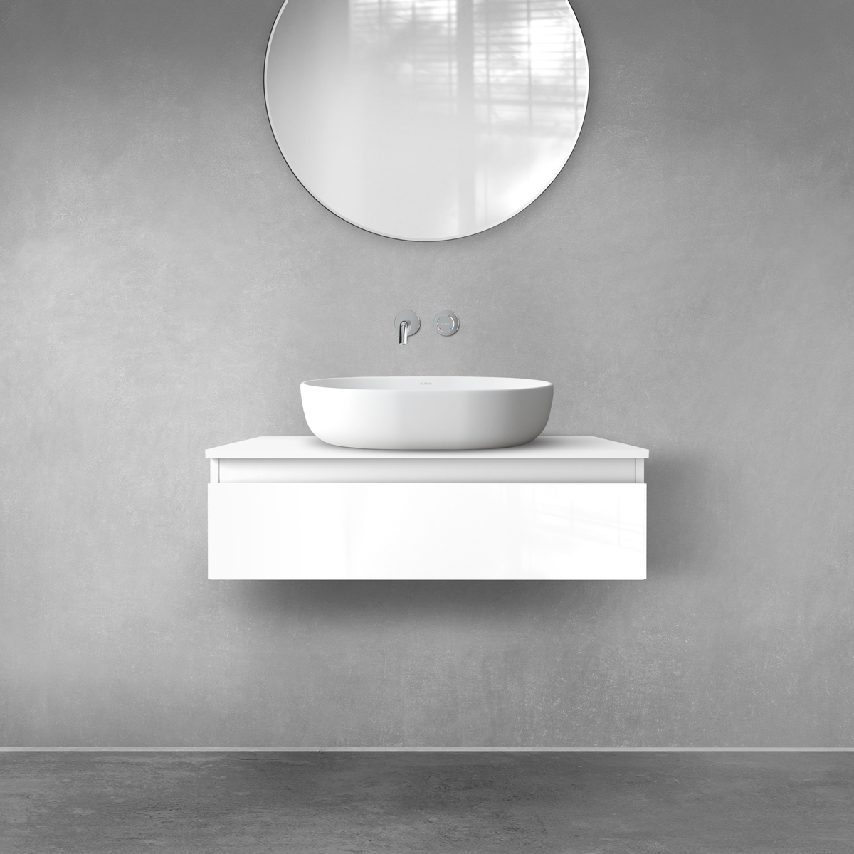 Oltens Vernal armario 80x45.6x23.6 cm suspendido, para lavabo blanco 60010000