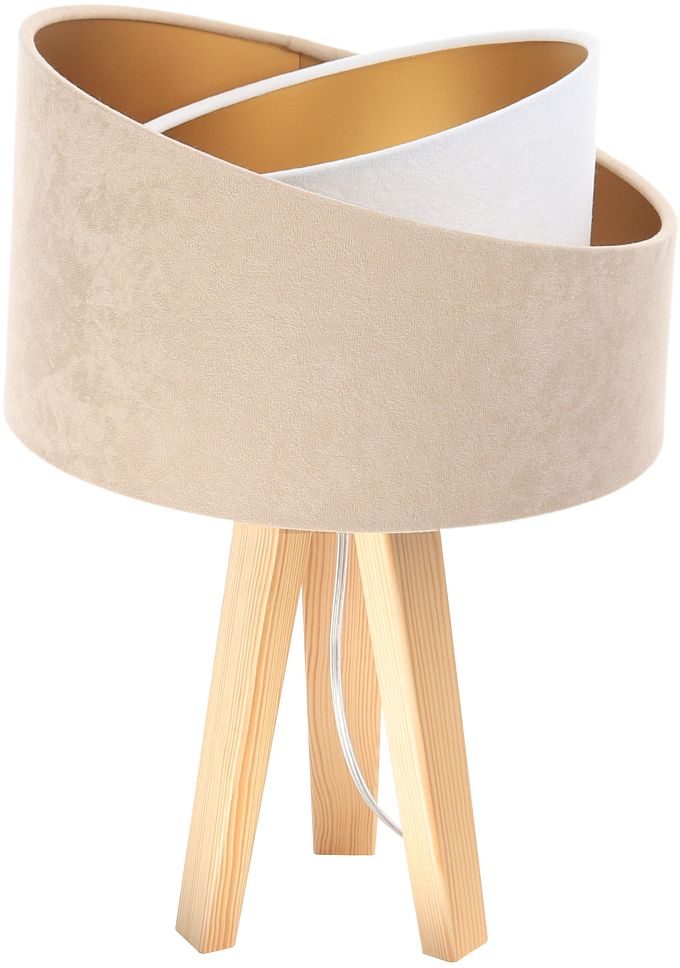 BPS Koncept Galaxy lámpara de sobremesa 1x60 W blanco-oro-madera-beige 060S-018