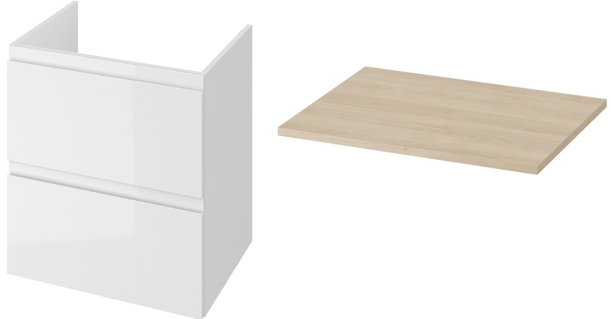 Conjunto armario Cersanit Moduo S929-010, encimera Cersanit Moduo S590-022