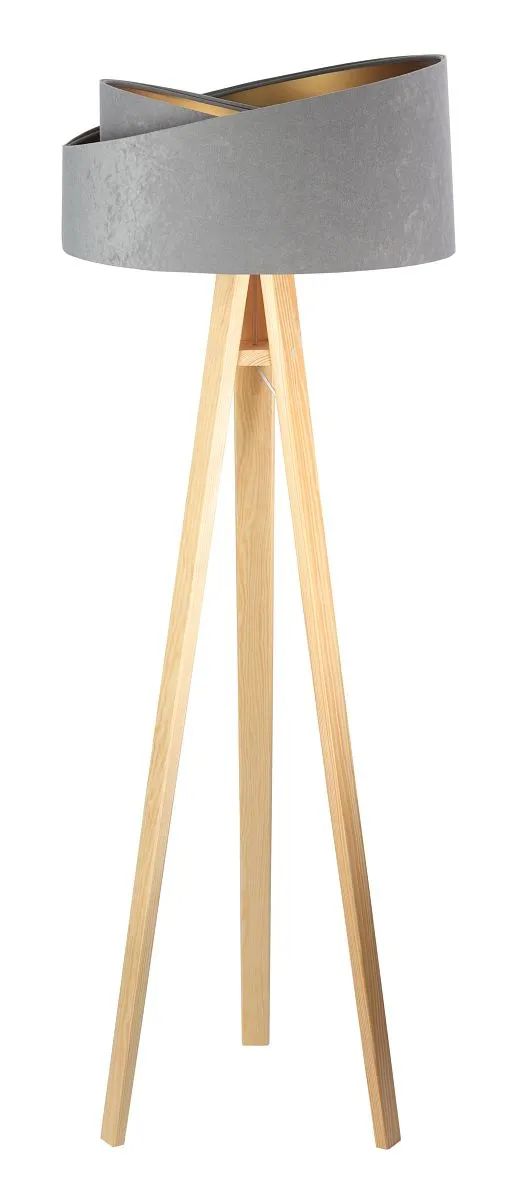 BPS Koncept Galaxy lámpara de pie 1x60 W gris-madera-plata 060P-014