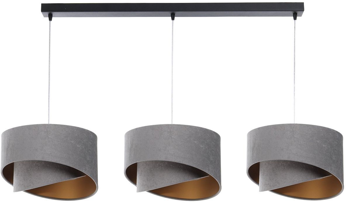 BPS Koncept Galaxy lámpara colgante 3x60 W negro-oro-gris/gris ceniza 060-L3-014CZ