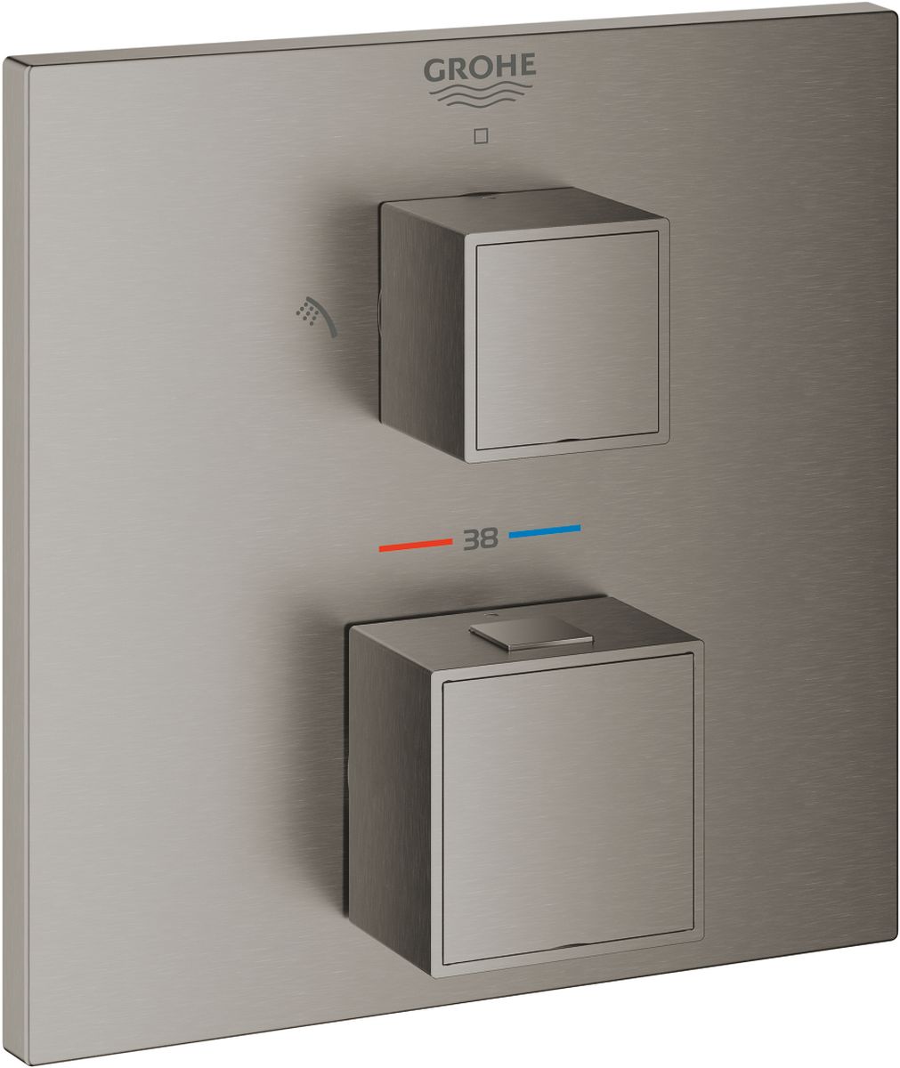 Grohe Grohtherm Cube grifo para ducha empotrado con termostato Brushed Hard Graphite 24154AL0