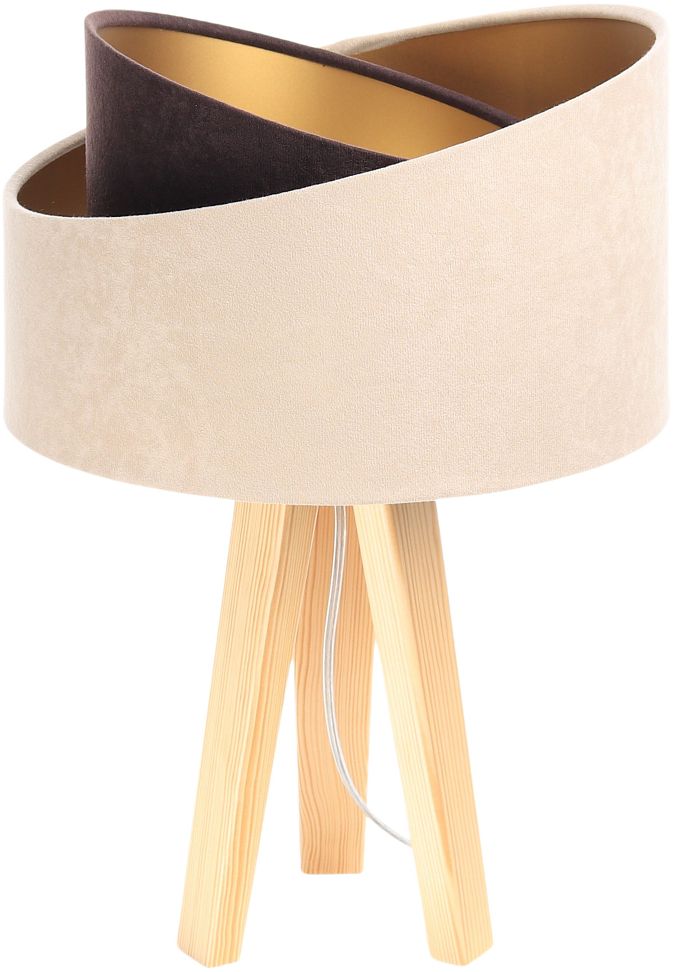 BPS Koncept Galaxy lámpara de sobremesa 1x60 W oro-madera-marrón-beige 060S-019