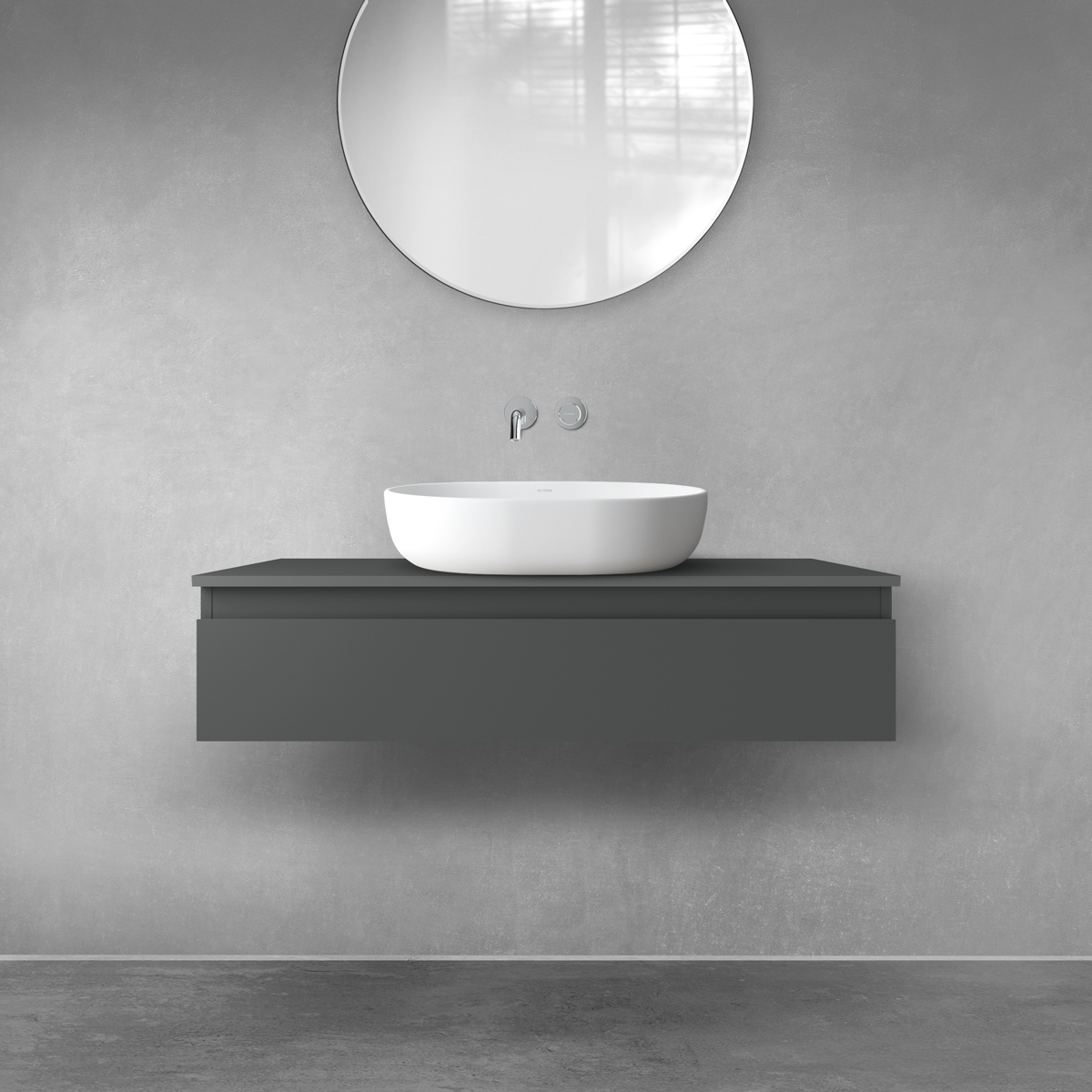 Oltens Vernal armario 100x45.6x23.6 cm suspendido, para lavabo grafito 60011400