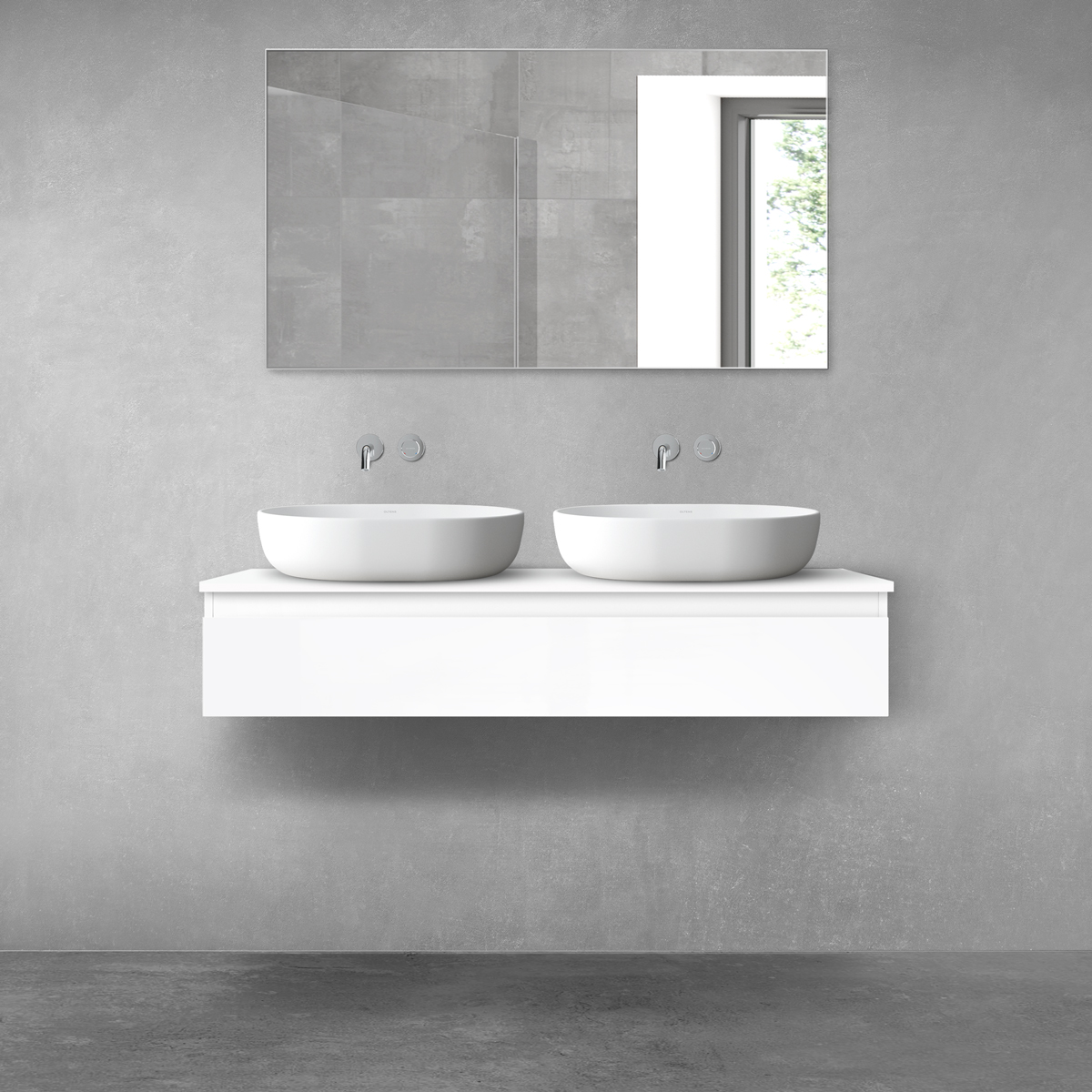 Oltens Vernal armario 120x45.6x23.6 cm suspendido, para lavabo blanco 60012000