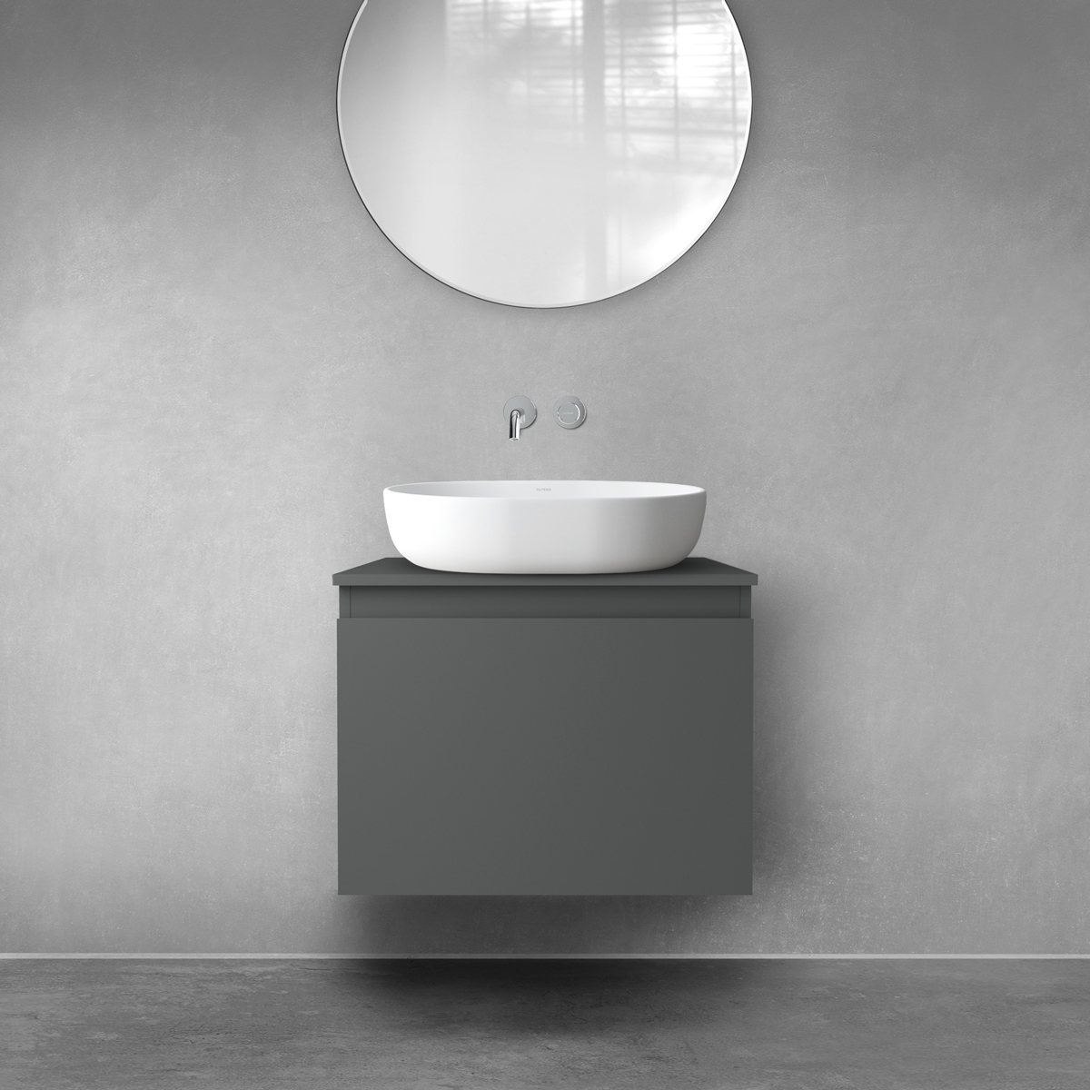 Oltens Vernal armario 60x45.6x47 cm suspendido, para lavabo grafito 60013400