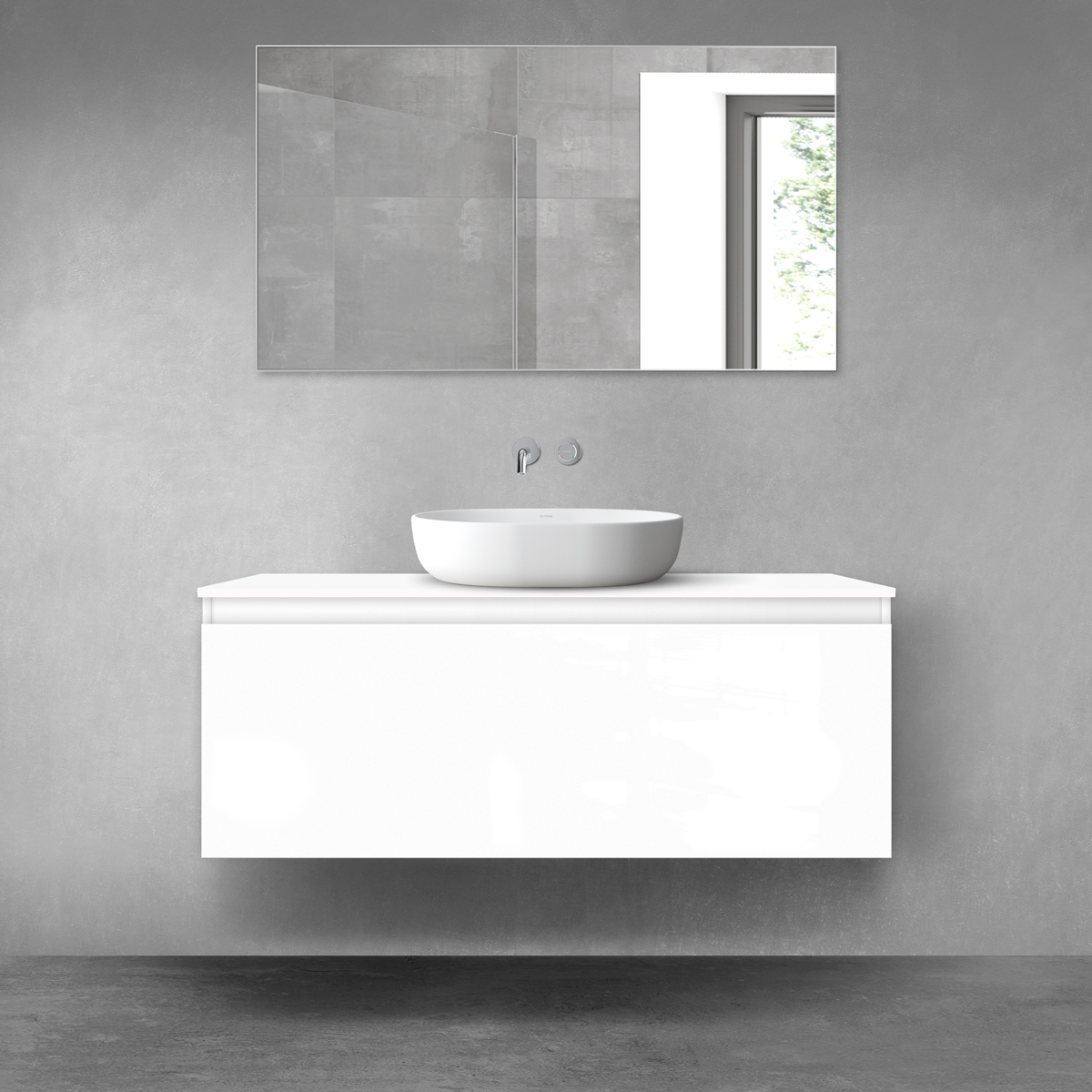 Oltens Vernal armario 120x45.6x47 cm suspendido, para lavabo blanco 60016000