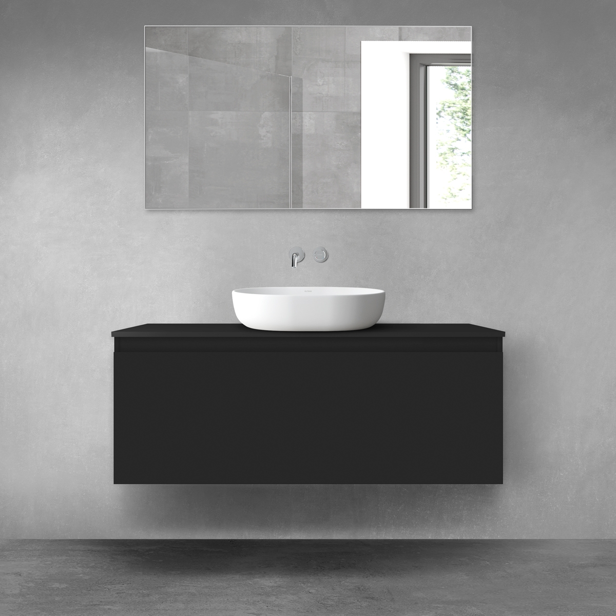 Oltens Vernal armario 120x45.6x47 cm suspendido, para lavabo negro 60016300