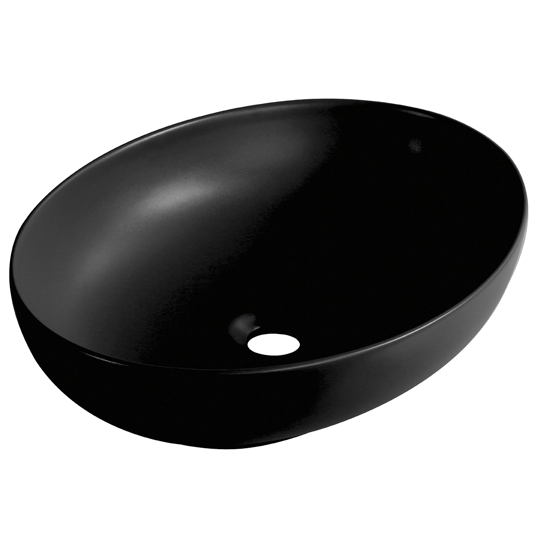 Laveo Desna lavabo 51.5x39.5 cm oval sobre encimera negro VUDB251