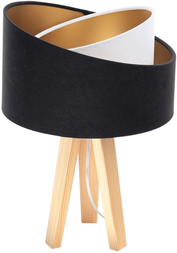 BPS Koncept Galaxy lámpara de sobremesa 1x60 W blanco-negro-oro-madera 060S-025