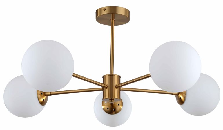 Light Prestige Roma lámpara de techo 5x40 W blanco-oro LP-1345/5PGD