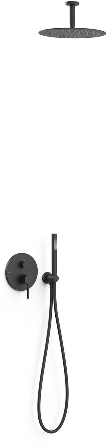 Tres Study Exclusive conjunto de ducha empotrado con rociador con efecto lluvia negro 26228003NM