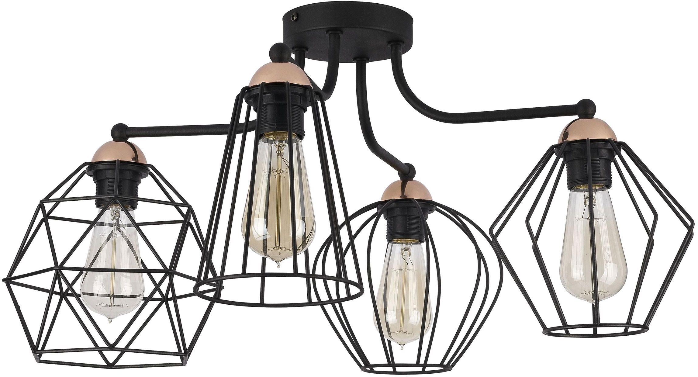 TK Lighting Galaxy lámpara de techo 4x15 W negro-cobre 1645